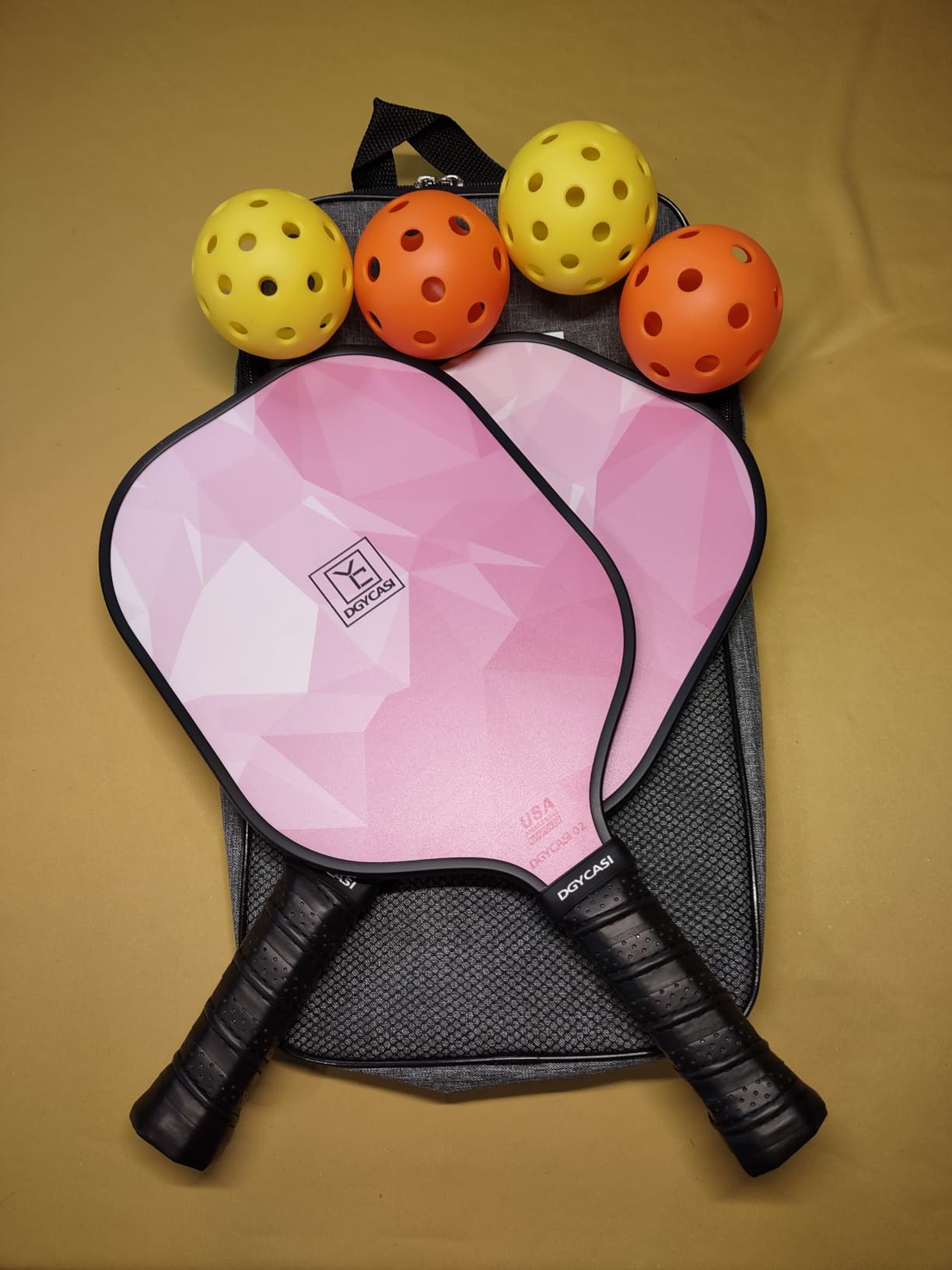 YC DGYCASI Pickleball Paddles Set of 2 USAPA Approved Pickleball Set 2026 | Fiberglass Lightweight Pickleball Rackets 2 Pack, 2 Outdoor Pickleball, 2 Indoor Pickleball Balls, 1 Pickleball Bag customer photo 2