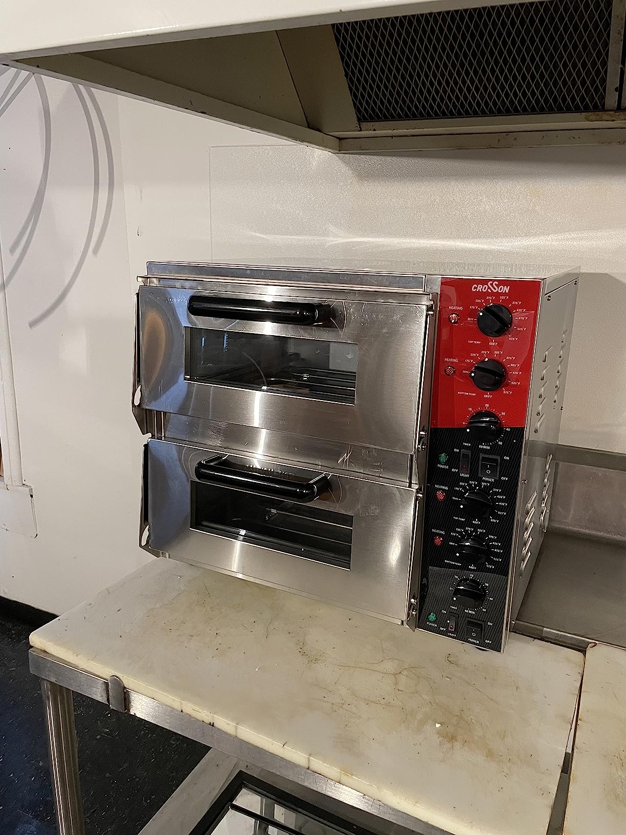 CROSSON ETL Listed Commercial Double Deck 16 inch Countertop Electric Pizza Oven with Pizza Stone, Multipurpose Indoor Pizza Oven for Restaurant Use, 120V/3200W customer photo 1