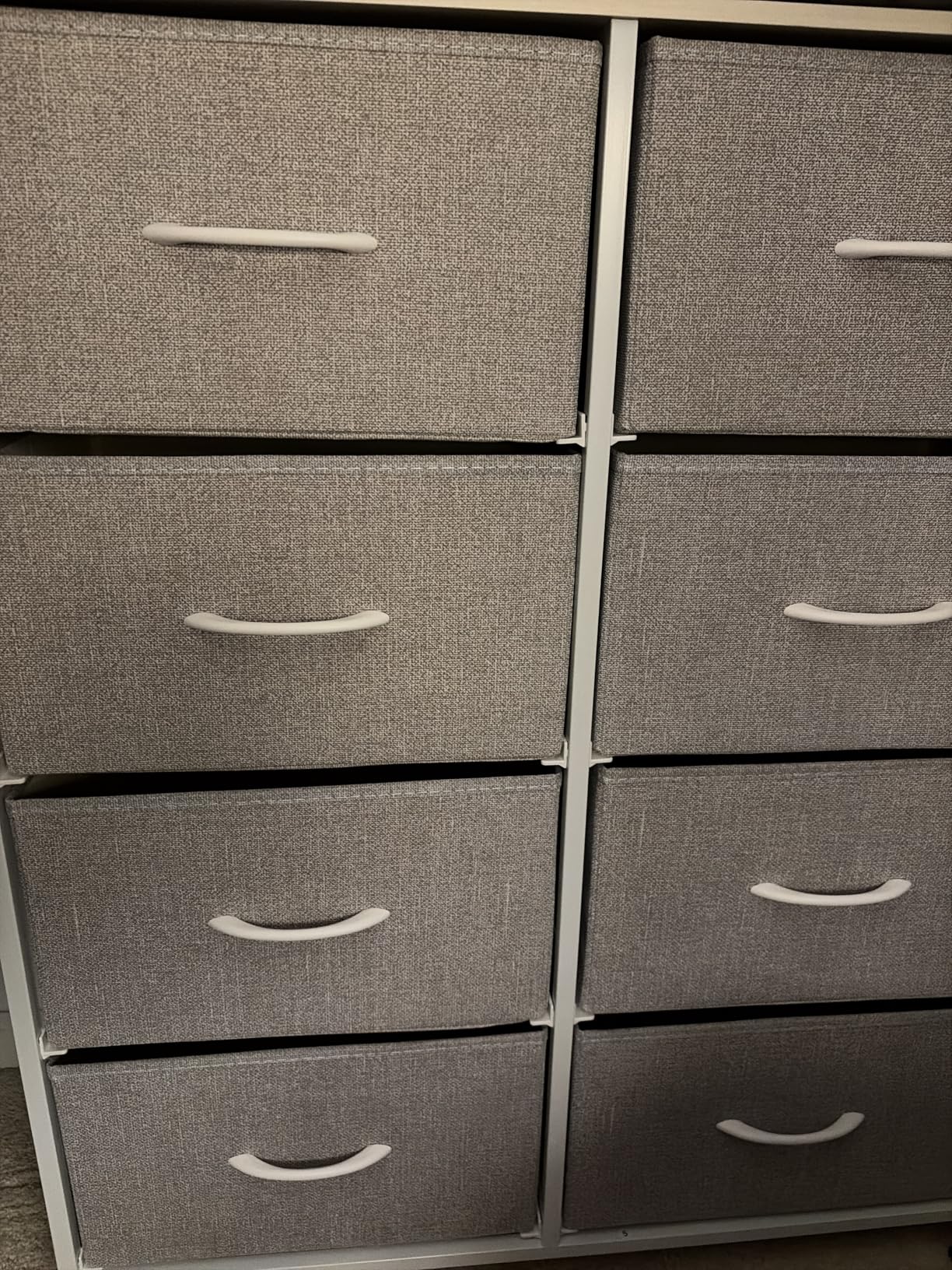 WLIVE 8 Drawer White Fabric Dresser for Bedroom, Tall Dresser with Fabric Bins, Double Dressers, Chest of Drawers for Closet, Playroom, Dormitory, White customer photo 2