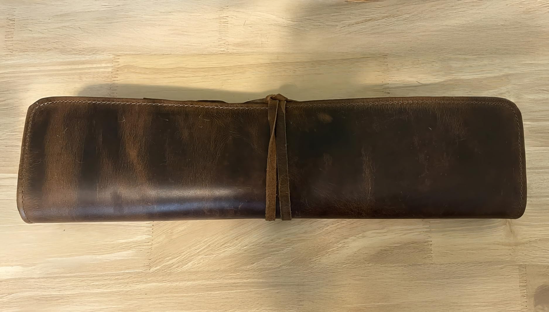 ELIZO Leather Knife Roll Bag Professional Chef Knife Case, Durable Knife Sheath Holder, Cooks & Culinary Tools Carrying Storage, Portable Knife Wrap - 4 Slots customer photo 1