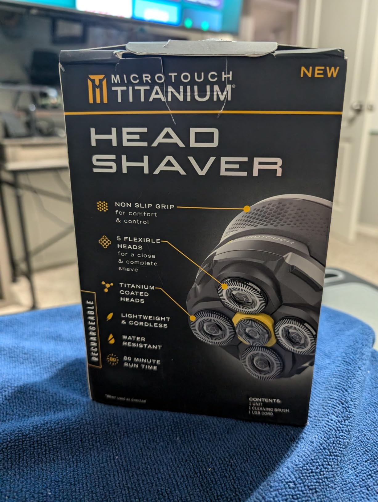 Microtouch Titanium Electric Head Shaver - Rechargeable Head and Face Shaver for Men, Cordless Razor, Hypoallergenic Wet/Dry Shaving, Precision Head Trimmer, Lithium Power, Battery Powered customer photo 2