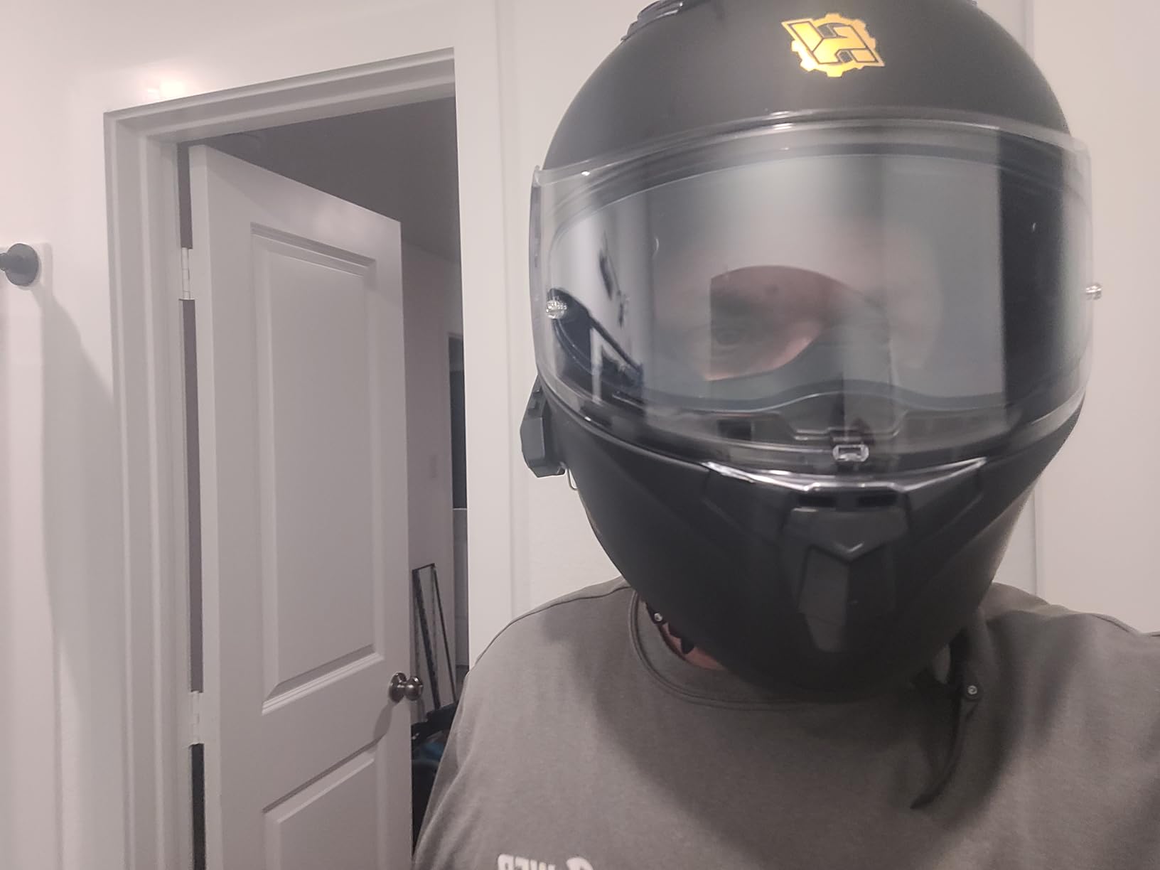 HAX Obsidian Full Face Dual Visor Adult Motorcycle Helmet for Motorbike Street Bike with Pinlock Ready DOT Approved Matte Black Gold L customer photo 1