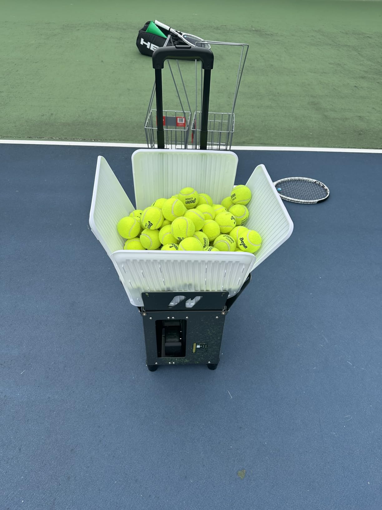 Portable Tennis Ball Machine (26lbs) - Dual Motor for TopSpin and Backspin, 80+ Balls, Max 68MPH, 4+ Hours Play with External Lithium Battery customer photo 1