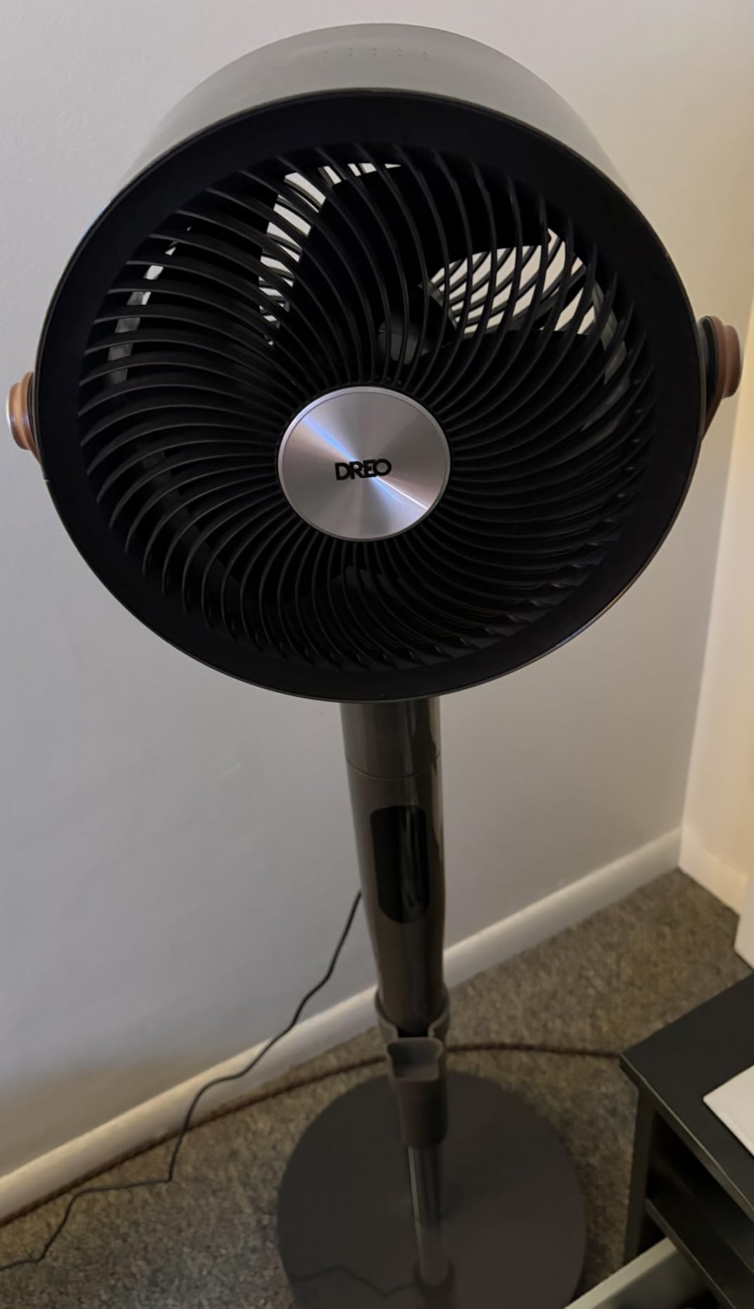 DREO Smart Fan for Bedroom, 120°+105° Omni-directional Oscillating, Quiet 20dB Fan, 100ft Air Circulator Pedestal Fan with DC Motor, 8 Speeds, 6 Modes, 37-43