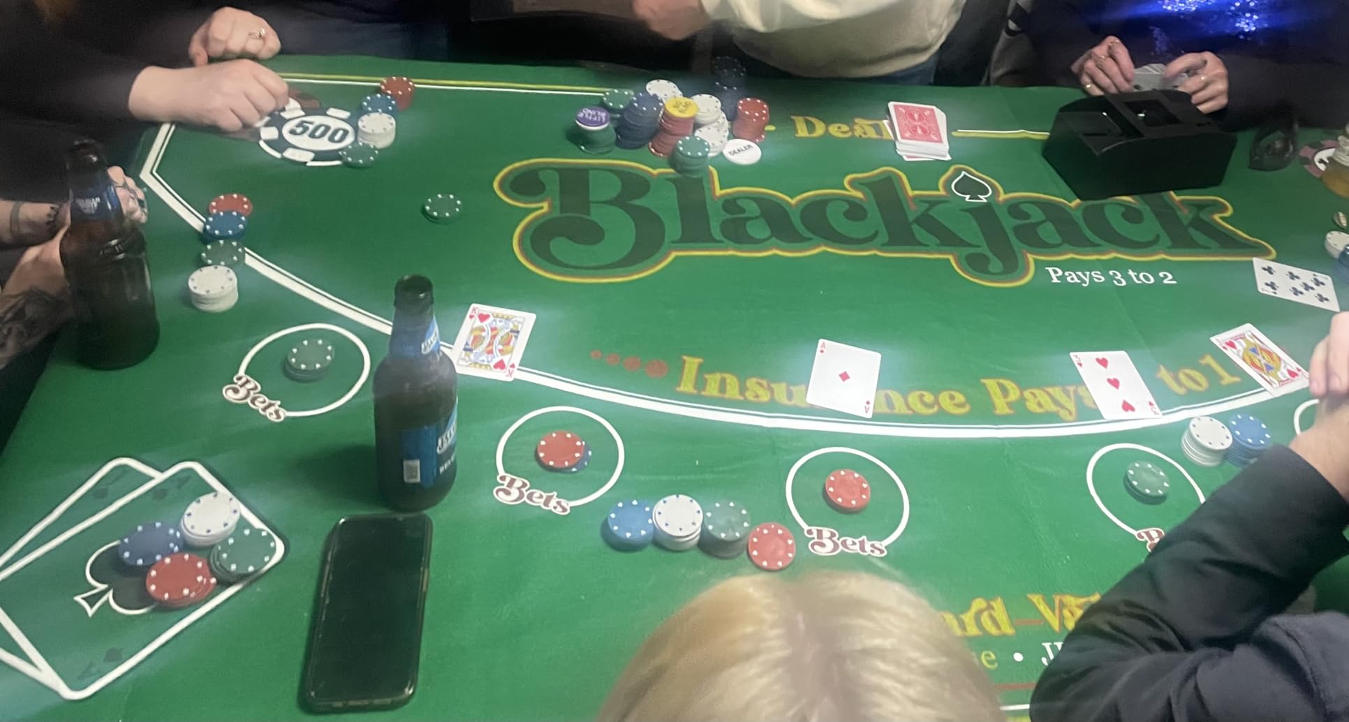 Gamie Double Sided Felt Casino Mat, 36