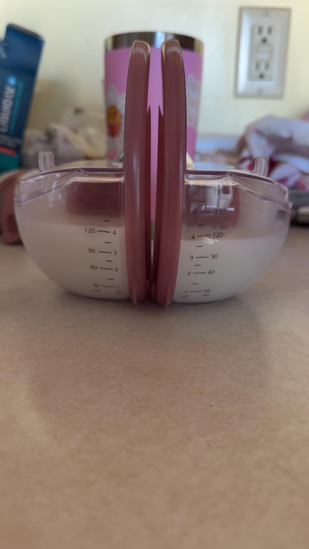 Momcozy Breast Pump Hands-Free Mobile Style M6, Wearable Breastfeeding Electric Breast Pump Ideal Rhythm More Milk, DoubleFit Flange More Fit & Discreet with 3 Modes 9 Levels, 24mm - 2 Pack Cozy Red customer photo 1