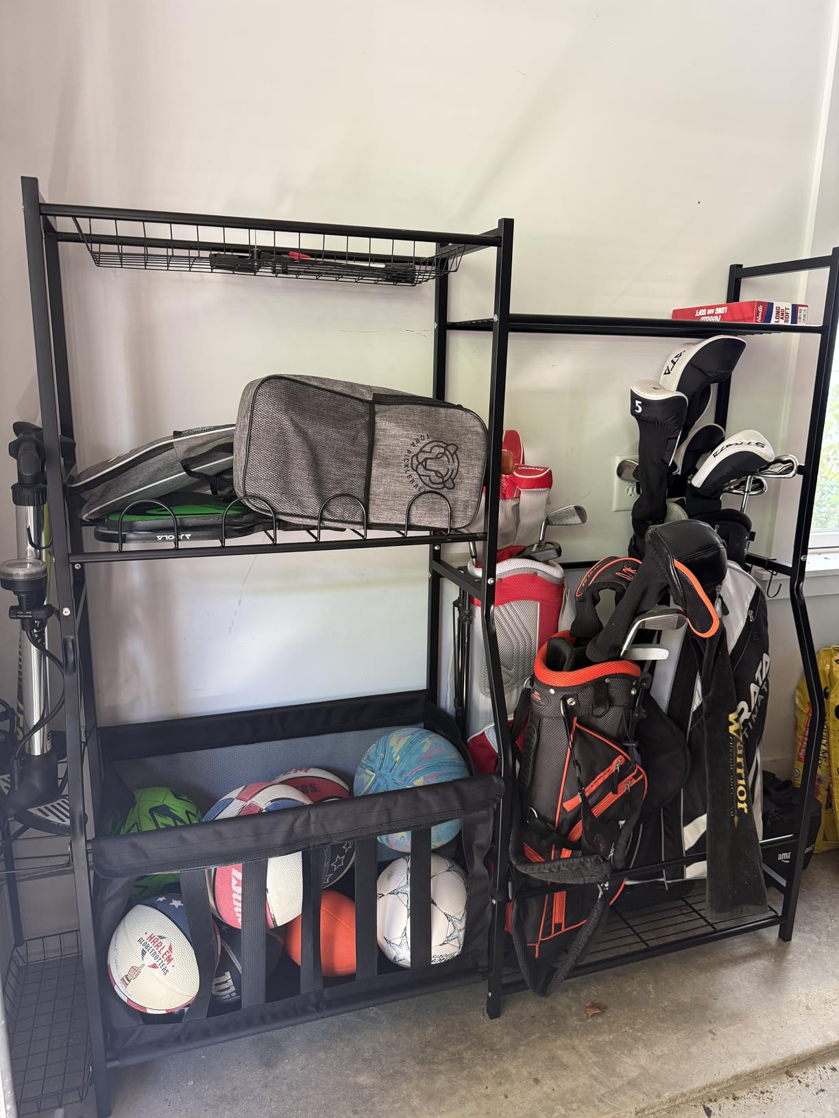 WALMANN Garage Sports Equipment Organizer, Golf Bag Stand for Garage with Ball Storage Rack customer photo 1