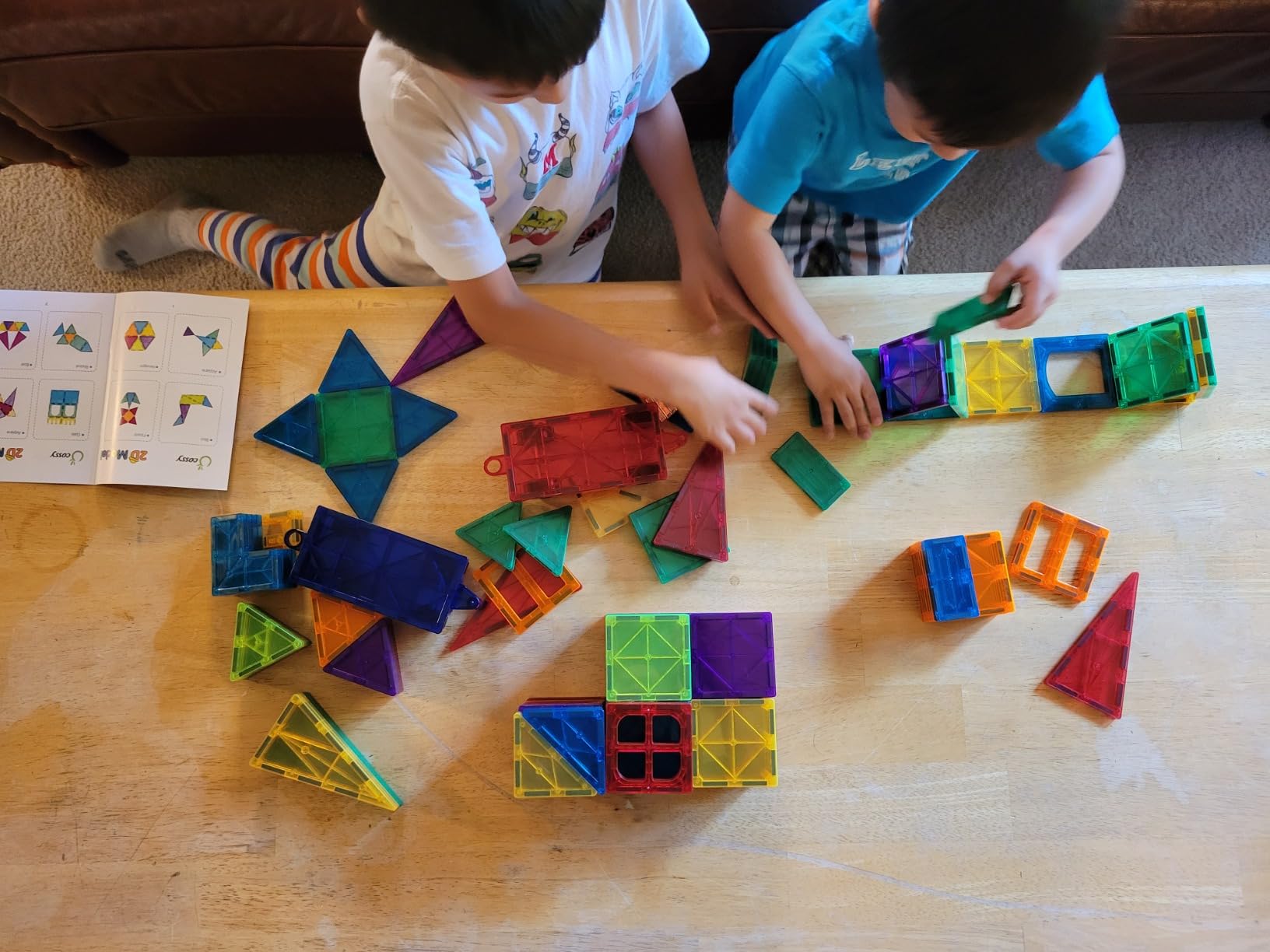 cossy 120Pcs Magnetic Tiles Magnetic 3D Building Blocks Set Educational Construction Toys for 3 4 5 6 7 8 Year Old Boy and Girl with Stronger Magnets, Educational Toys, Recreational, Conventional customer photo 2