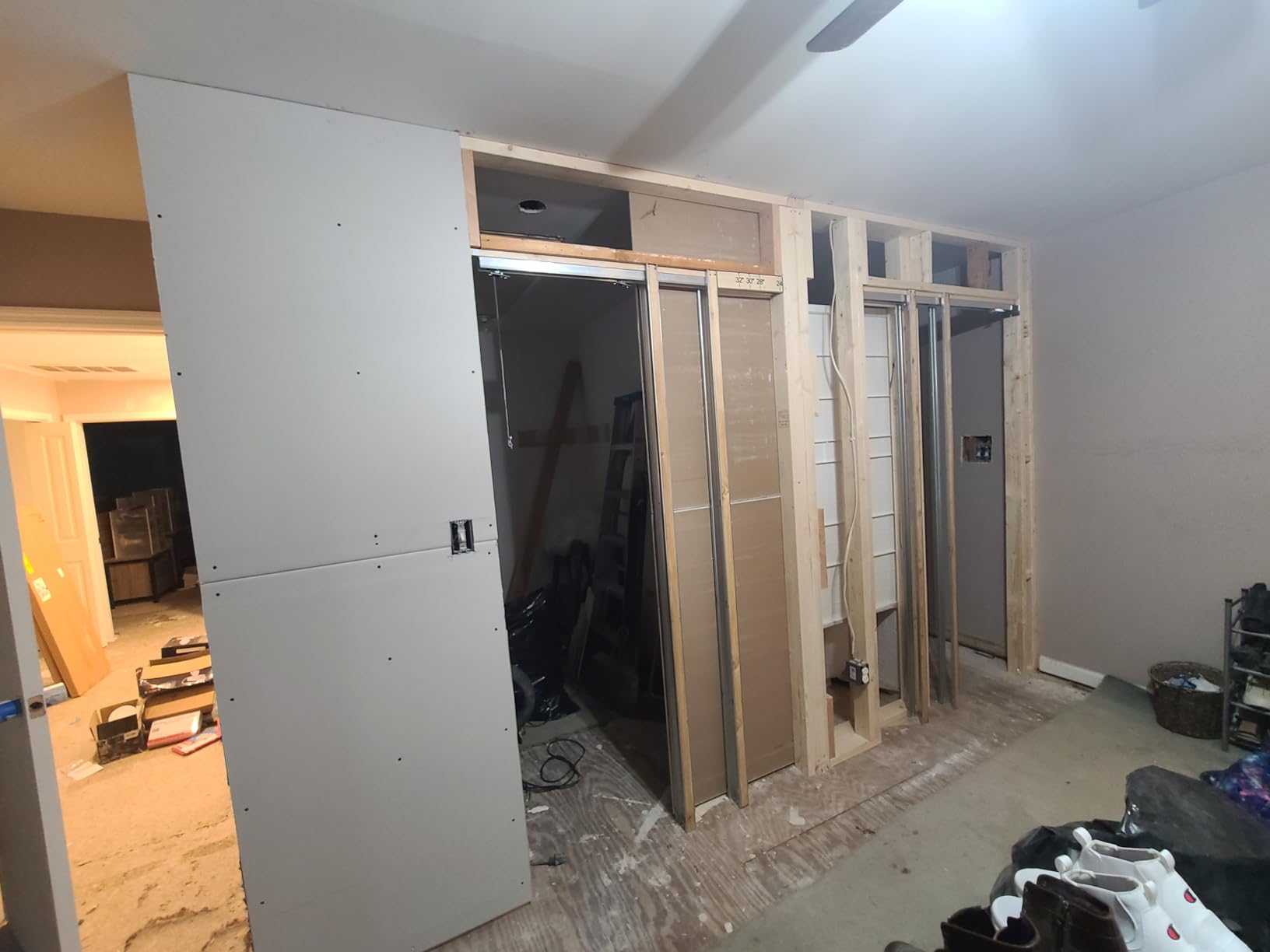 JUBEST Pocket Door Frame Kit with 220LBS Two-Way Soft-Close Mechanism, Smooth and Quiet, Easy to Install Hidden Door Kit, 24