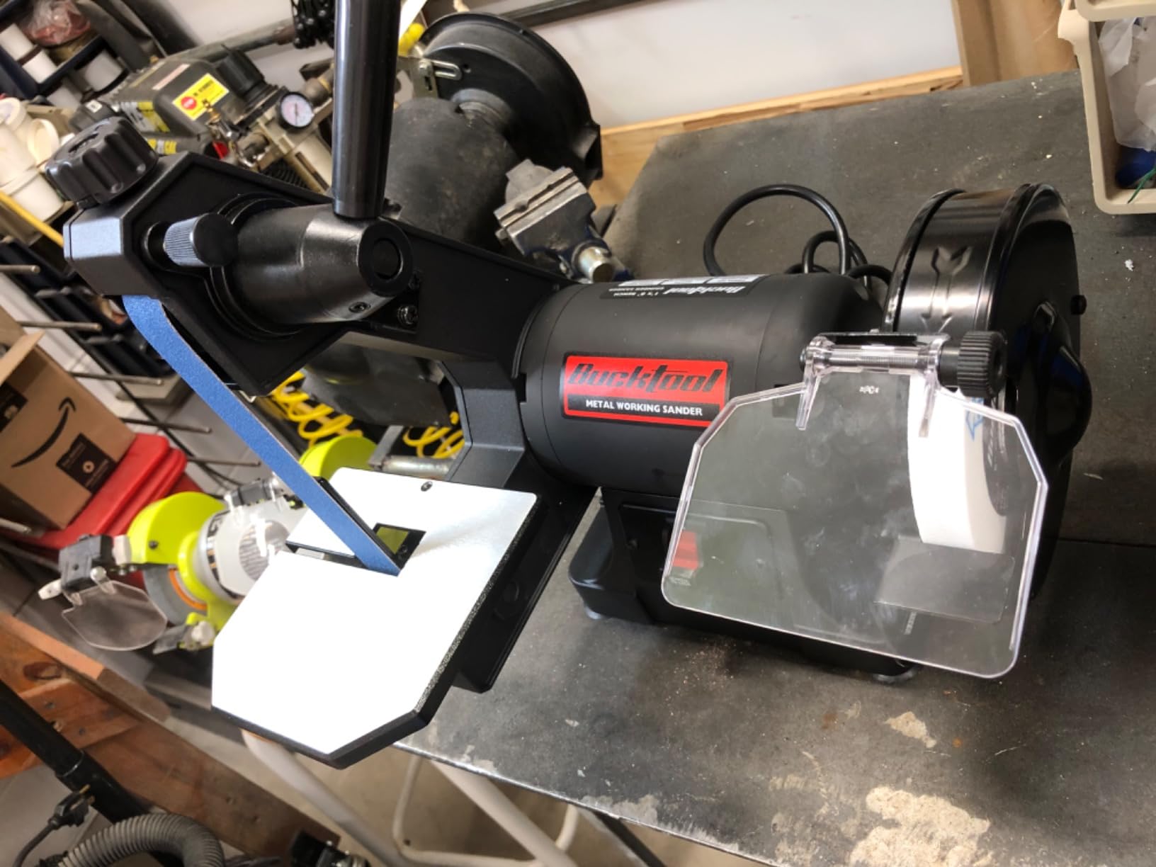 BUCKTOOL Low Speed Belt Grinder Combo for Metal, 1x30