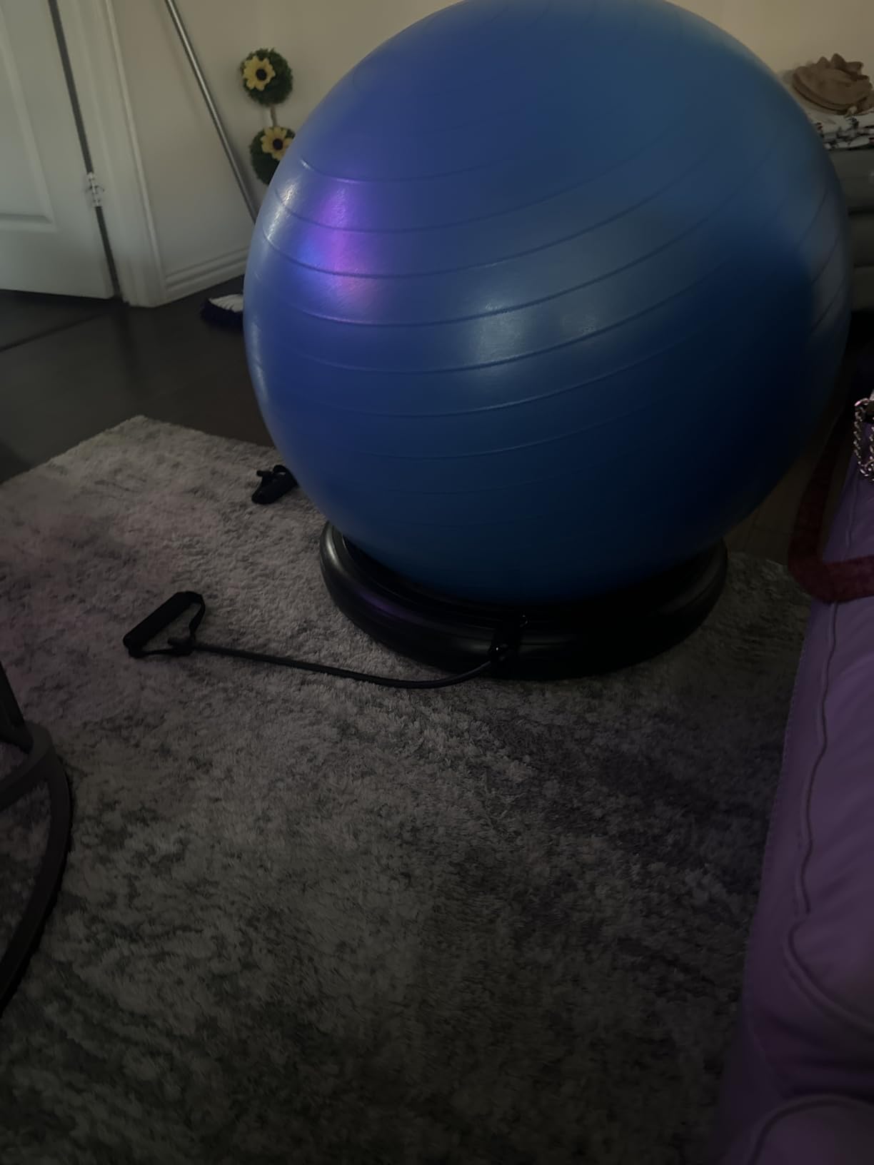 ProBody Pilates Yoga Ball Chair for Office - with Resistance Bands | 2 Clip-in Resistance Loops (15-20 lb), Stability Ring, 880 lb Anti-Burst, Exercise Ball Chair, Balance Ball Chair customer photo 2