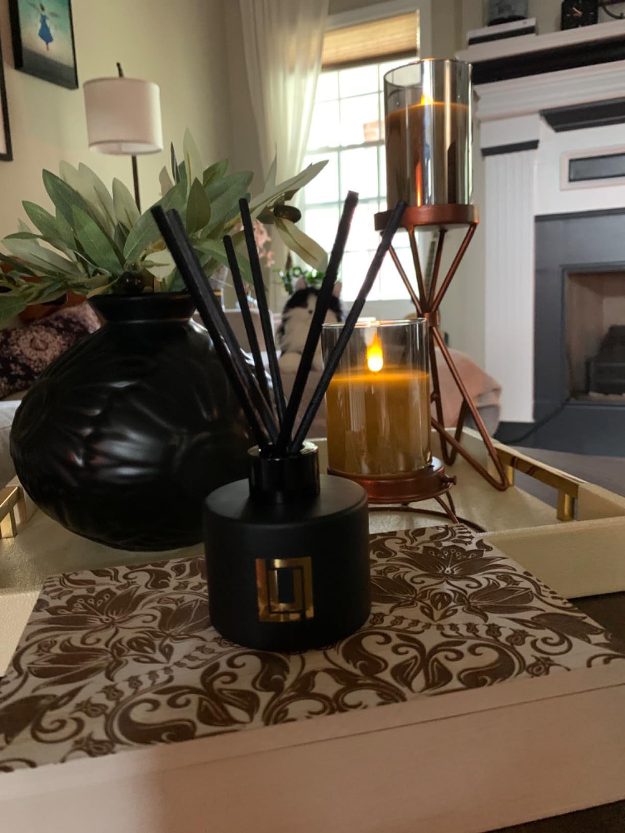 Lulu Candles | Reed Diffuser Set | Jasmine, Oud & Sandalwood | 6 Reed Sticks | Scent Diffuser for Bedroom Bathroom Living Room & Office - 4.2 FL Oz. customer photo 1