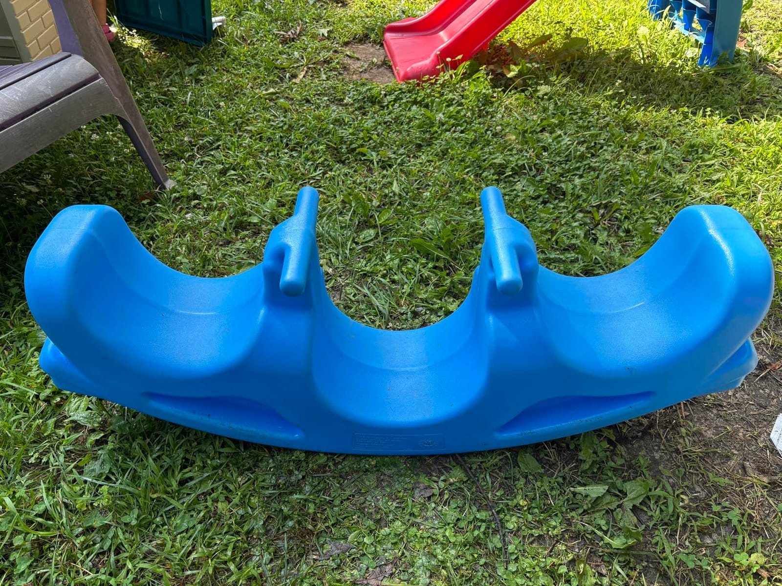 Simplay3 Rock and Roll Teeter Totter Seesaw - Rocking Fun for Two Toddlers or Kids Ages 18 Months to 5 Yrs- Sapphire, Made in USA customer photo 2