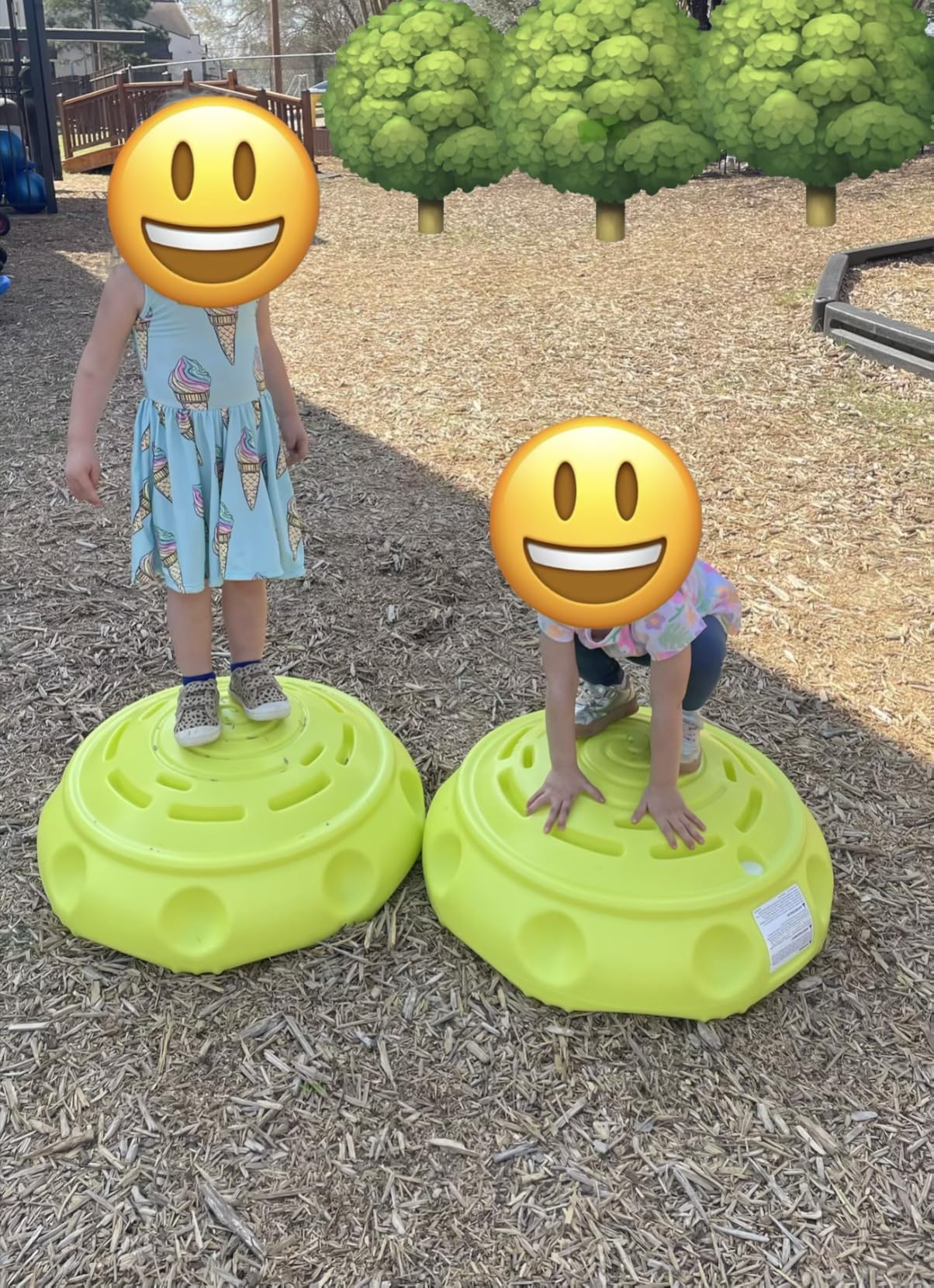 Simplay3 Two Sided Rock Around Wobble Disk and Climbing Dome for Toddlers and Kids - Rocking and Climbing - Indoor/Outdoor - Yellow/Green, Made in USA customer photo 1