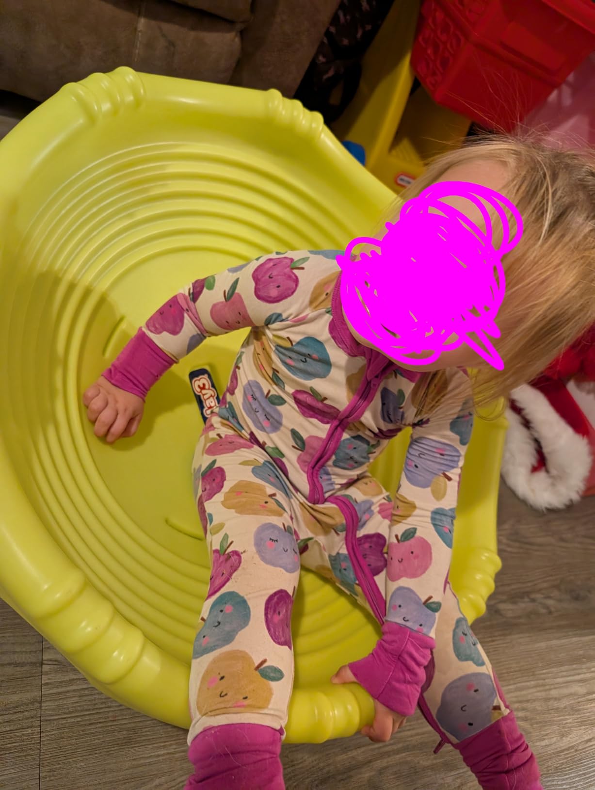 Simplay3 Two Sided Rock Around Wobble Disk and Climbing Dome for Toddlers and Kids - Rocking and Climbing - Indoor/Outdoor - Yellow/Green, Made in USA customer photo 2