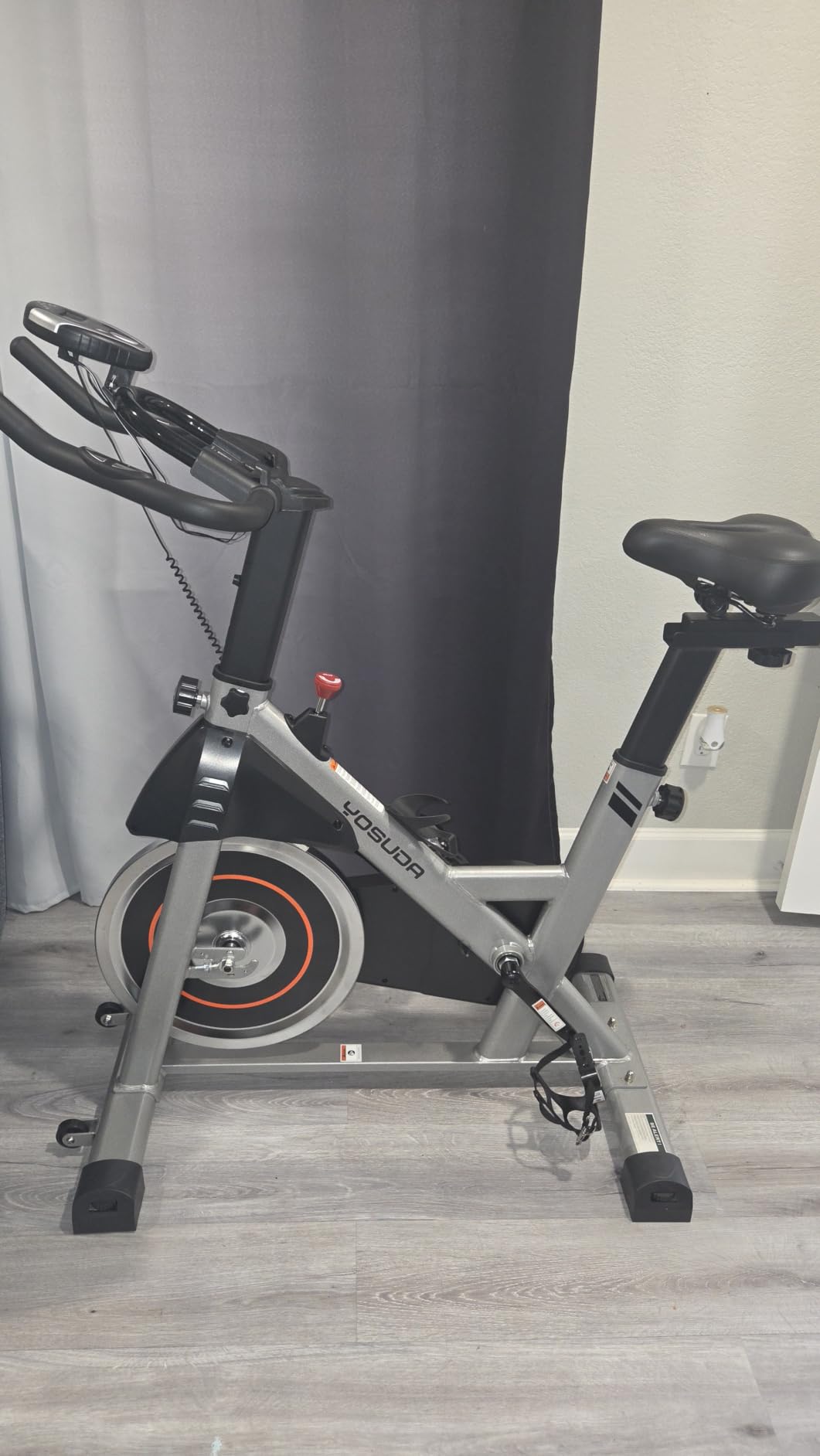 YOSUDA Exercise Bike, Magnetic Friction Stationary Bike with App Training | Magnetic Indoor Cycling Low Noise Bike for Home with 300 lb Weight Capacity, Tablet Holder and Fitness Course for Weight Loss customer photo 2