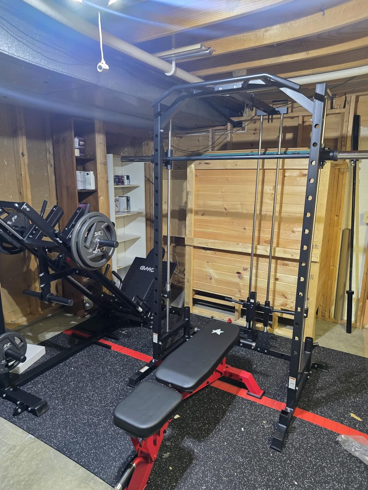GMWD Leg Press Hack Squat Machine Combo, Leg Exercise Machine with Linear Bearing, 45-Degree Lower Body Special with Weight Storage for Quads, Hamstring, Glutes, Calves, Home Gym Leg Day Equipment customer photo 2