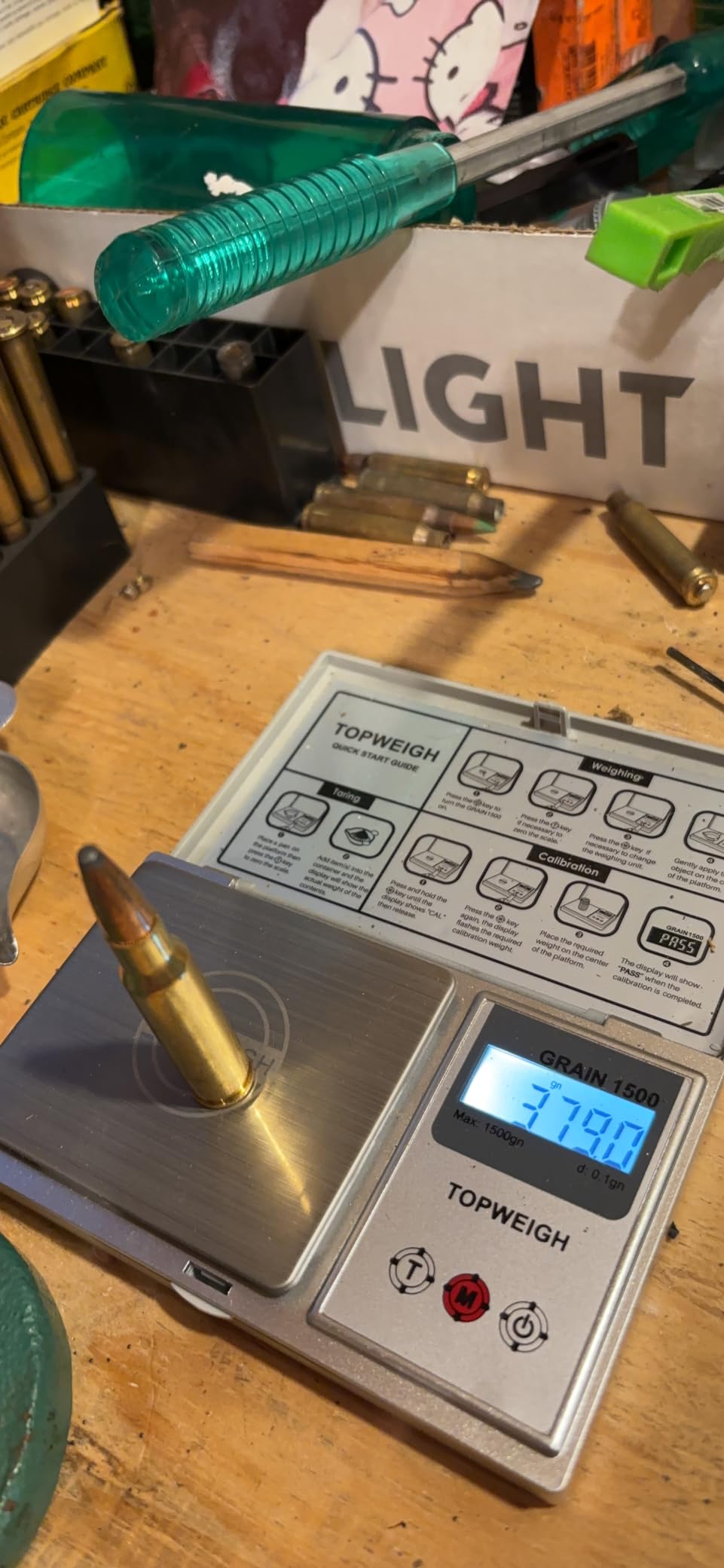 Reloading Scale with Metal Powder Pan, Grain Scale - Silver | 1500 Grains x 0.1gn, Powder Scale, Digital Powder Scale for Reloading, 100g x 0.01g, Powder Scoop, 50g Cal Weight & Batteries customer photo 2