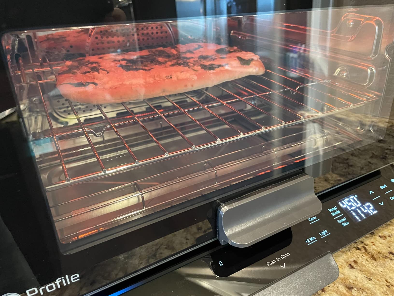 GE Profile Smart Oven with No Preheat, 11-in-1 Countertop Oven including Air Fry, Warm, Toast, Broil, Roast, Pastry, Reheat, and more, WiFi and Smart Connected, Black customer photo 2
