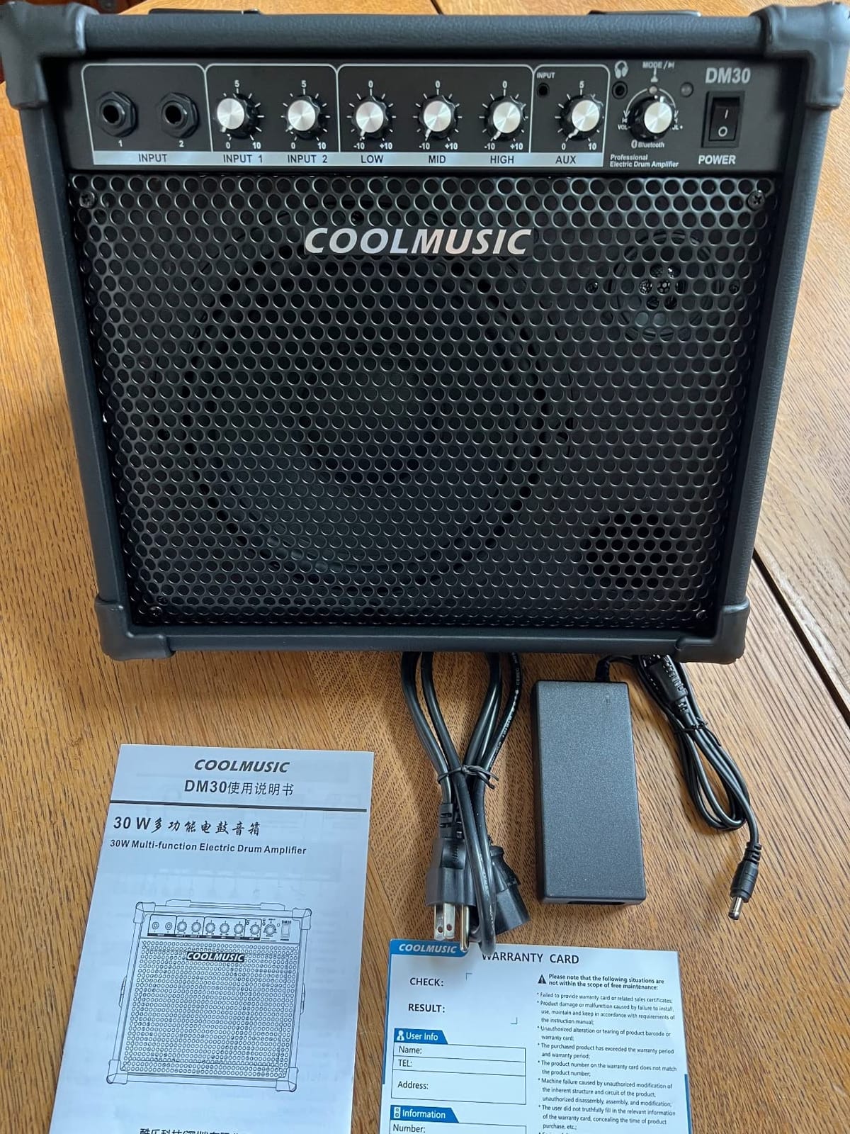 Coolmusic Drum Amplifier 30W, Wireless Electric Drum Speaker Keyboard Amp with 3-Band EQ and DI Out customer photo 2