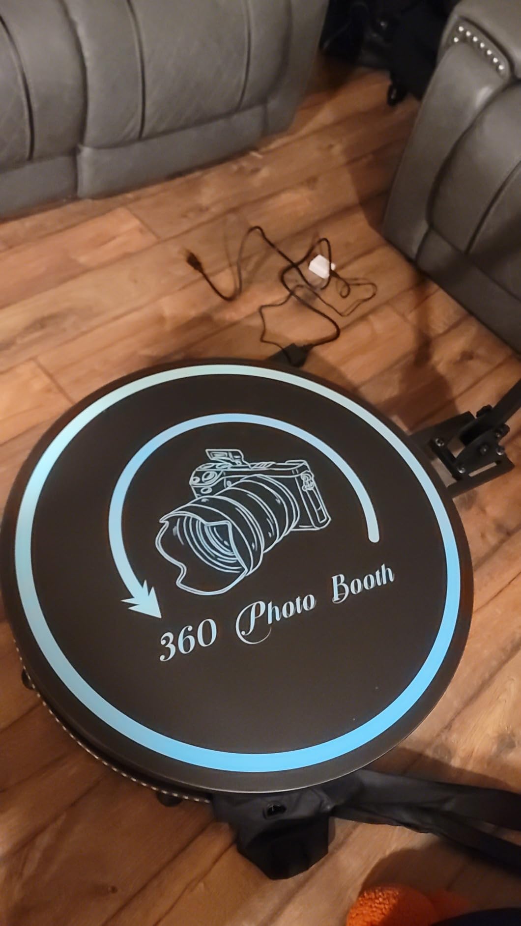 360 Photo Booth Machine for Parties with Flight Case,RGB Strip Light customer photo 1
