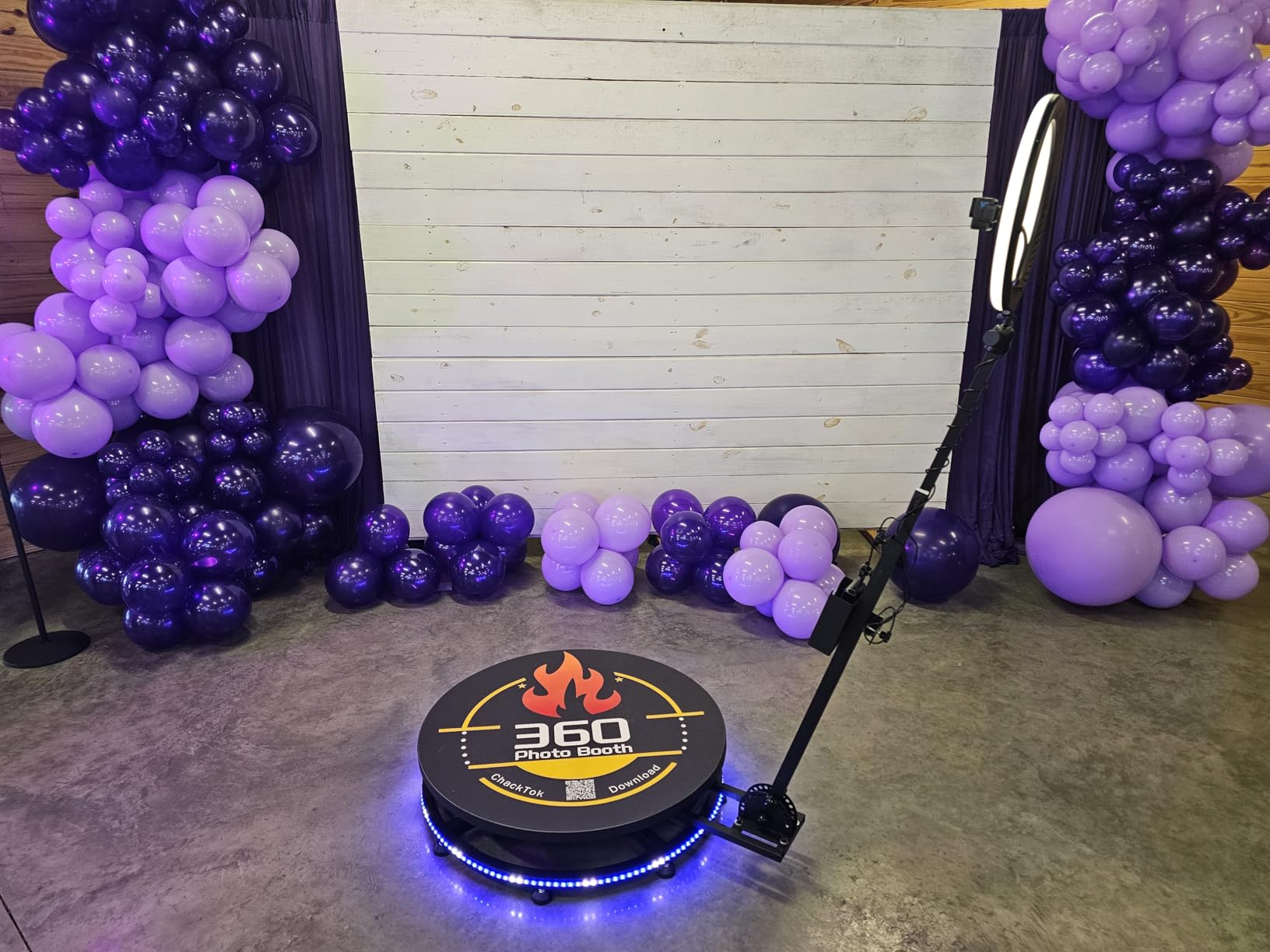 360 Photo Booth Machine for Parties with Flight Case,RGB Strip Light customer photo 2