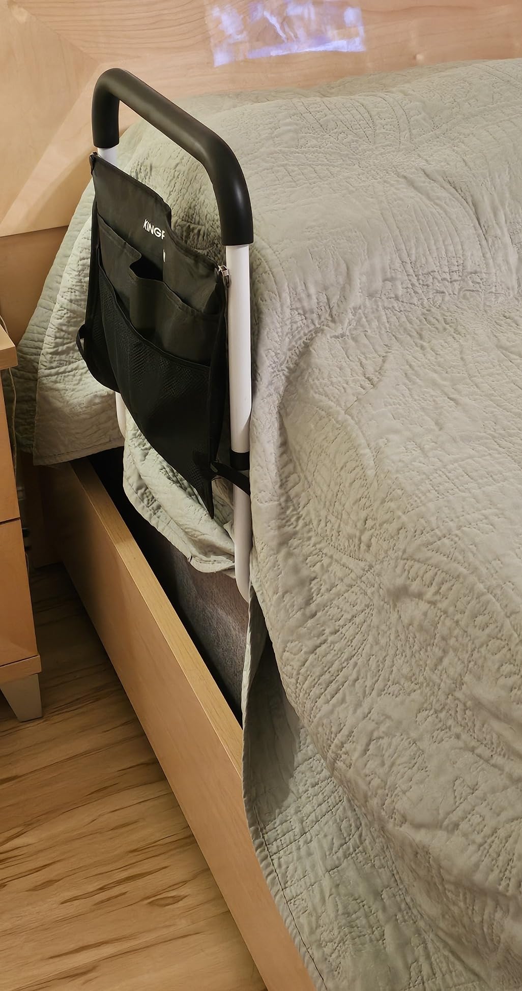 KingPavonini Bed Rails for Elderly Adults Safety, 380 LBS, Model BM03-1 | ASTM Approved, 2026 Upgraded Adjustable Bed Cane, Non-Slip Ergonomic Handle & Storage Bag, Tool-Free customer photo 2
