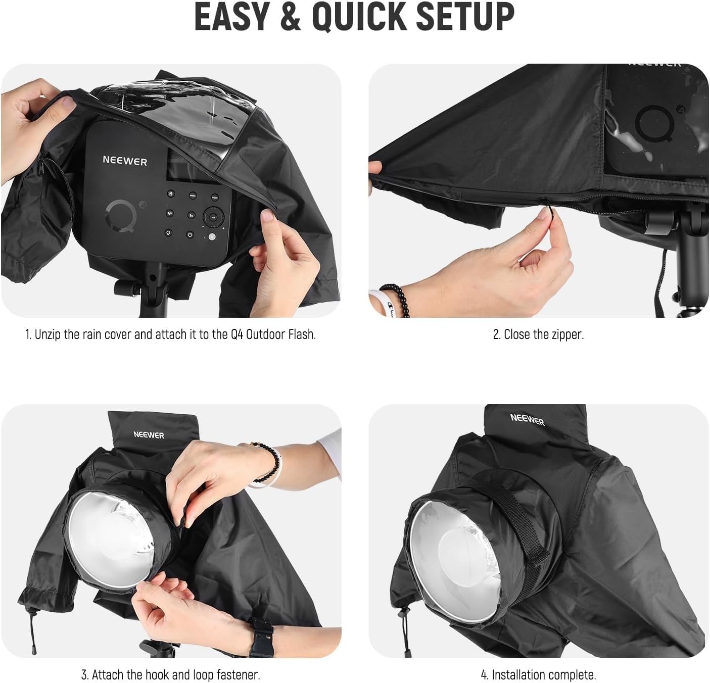 NEEWER Camera Rain Cover, Large Size Durable Nylon Raincoat Compatible with Canon Sony Nikon DSLR Mirrorless Vlog Camera & Lenses 300/400/500/600/800mm, with Sleeves/Drawstrings/Viewing Window, PB004 customer photo 2