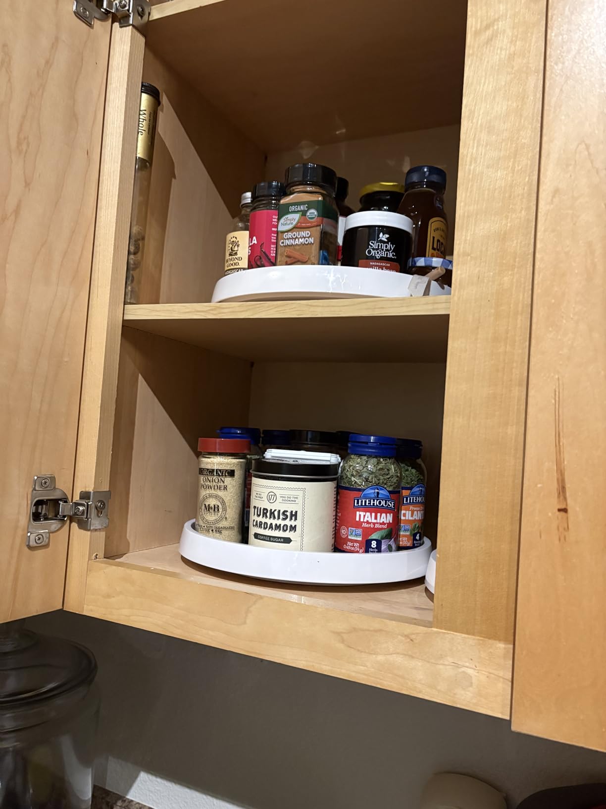 Lazy Susan Turntable, Set of 4, 10 Inch Non-Skid Lazy Susan Organizer for Cabinet, Pantry Organization, Kitchen Storage, Bathroom Sink Cabinet, Refrigerator, Countertop, Spice Rack (4 Pack 10 in) customer photo 2