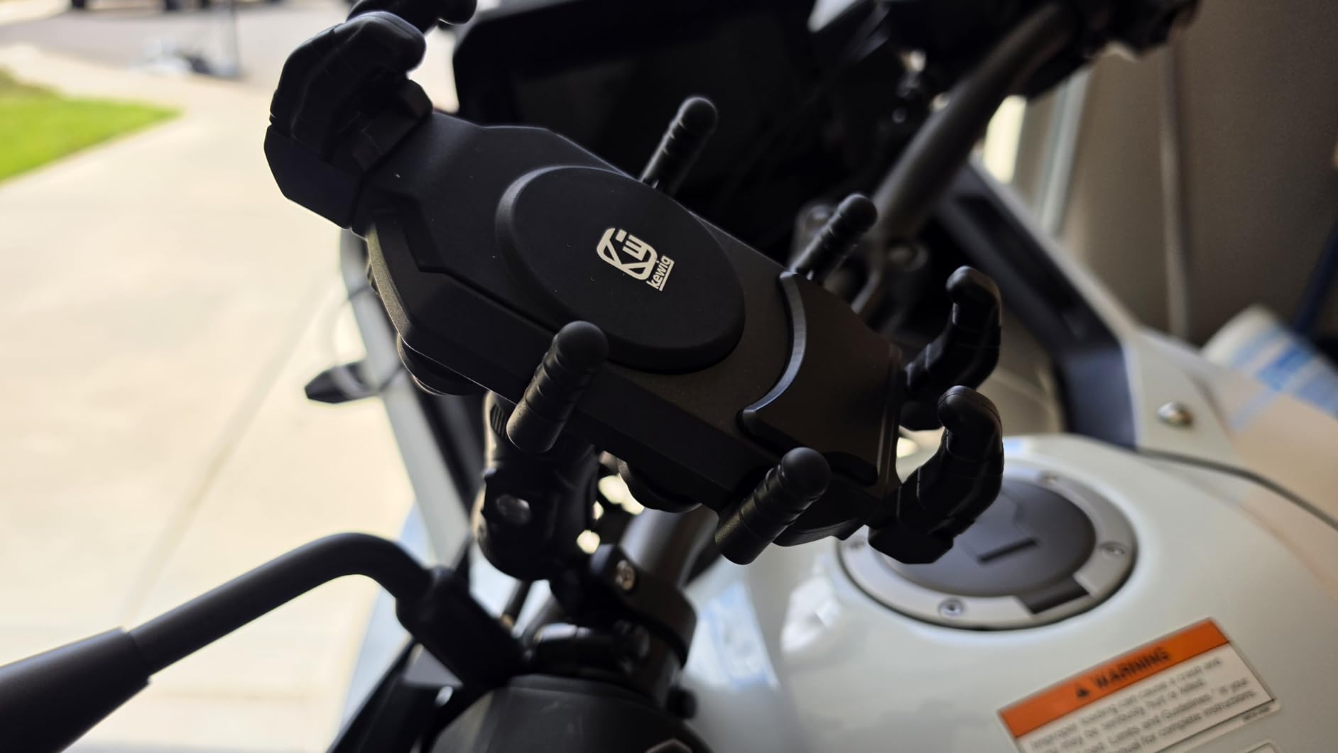 BRCOVAN Anti-Theft Motorcycle Phone Mount Holder with Vibration Dampener | with Secure Lock, Adjustable Size Handlebar Cellphone Cradle for Bike Bicycle Scooter ATV, Fit 5.4 - 7.2 inch Smartphones customer photo 1