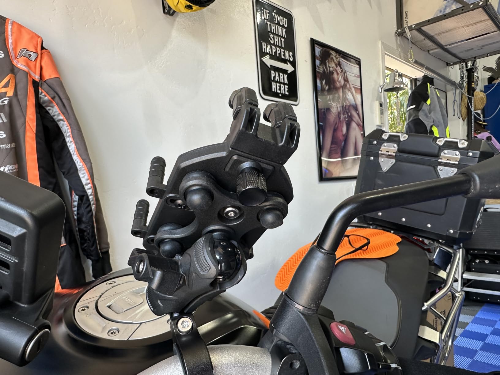 BRCOVAN Anti-Theft Motorcycle Phone Mount Holder with Vibration Dampener | with Secure Lock, Adjustable Size Handlebar Cellphone Cradle for Bike Bicycle Scooter ATV, Fit 5.4 - 7.2 inch Smartphones customer photo 2