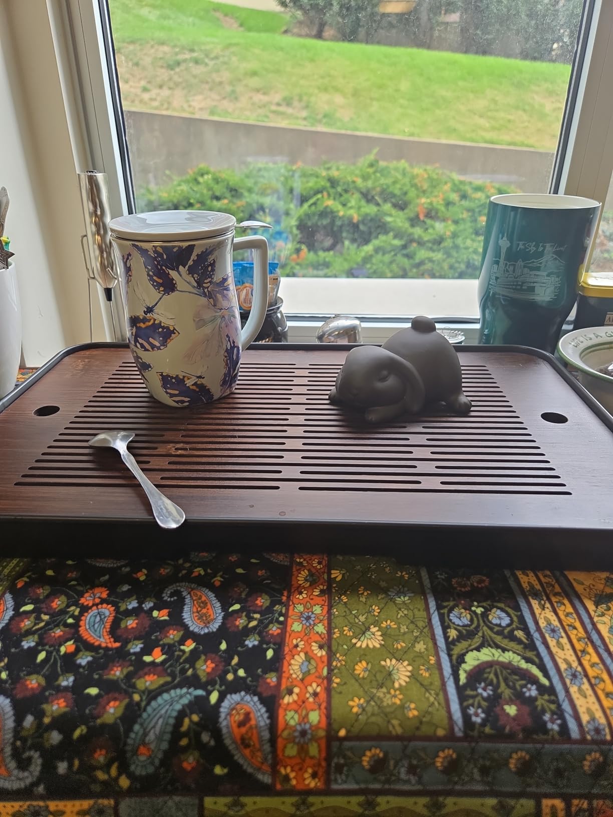Mini Rabbit Tea Pet - Handmade Ru Kiln Ceramic Tea Figurine, Cute Rabbit Statue for Gongfu Tea Tray, Desk Ornament & Home Decoration (1 Pair) customer photo 2