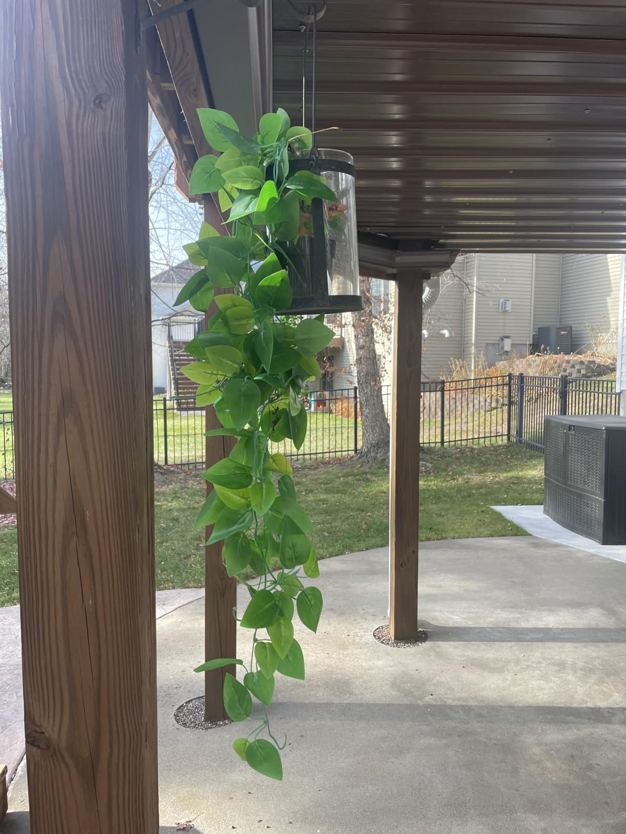 Sggvecsy Fake Hanging Plants 4 Pack Artificial Hanging Eucalyptus Plants Fake Potted Greenery Faux Eucalyptus Mandala Vine Ivy Vine Leaves Pea Pod customer photo 2