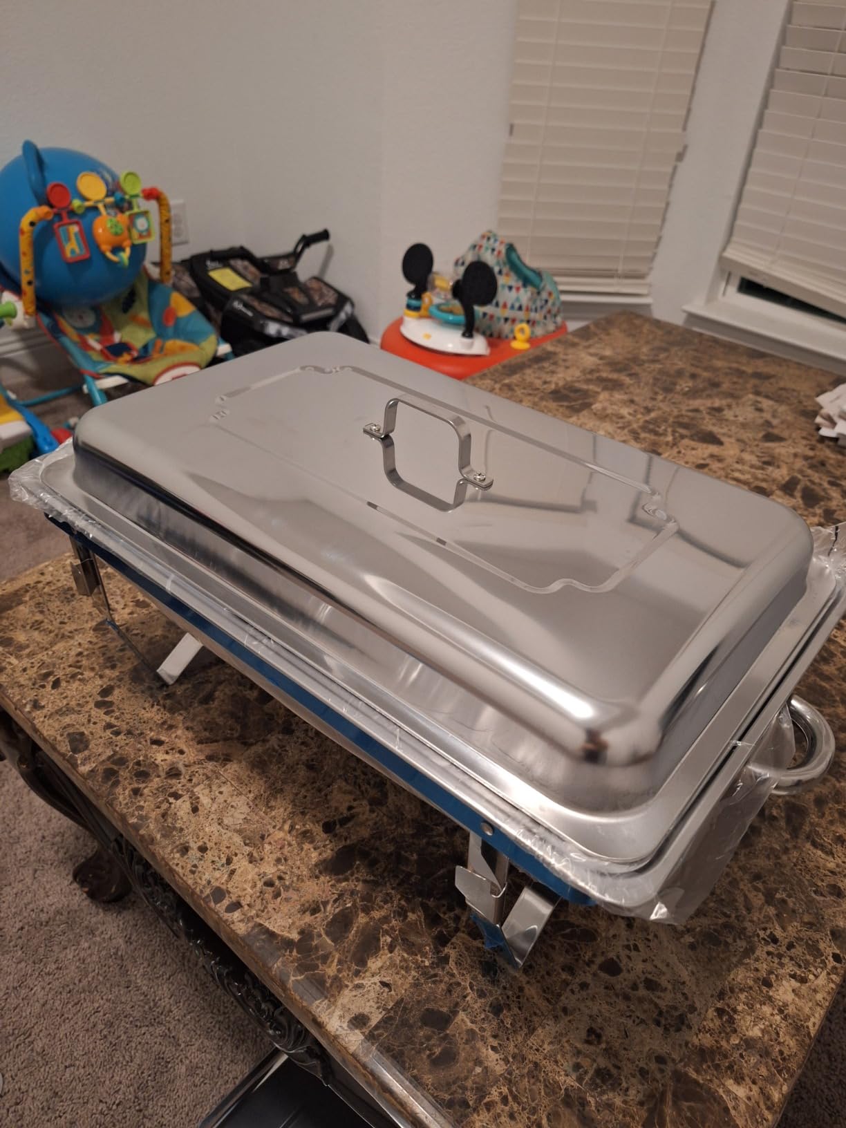 Chafing Dishes for Buffet, 4 Pack 9 Quart Stainless Steel Buffet Set | Folding Frame, Mirror Finish, Food Warmers for Weddings, Parties, Catering and Buffets customer photo 2