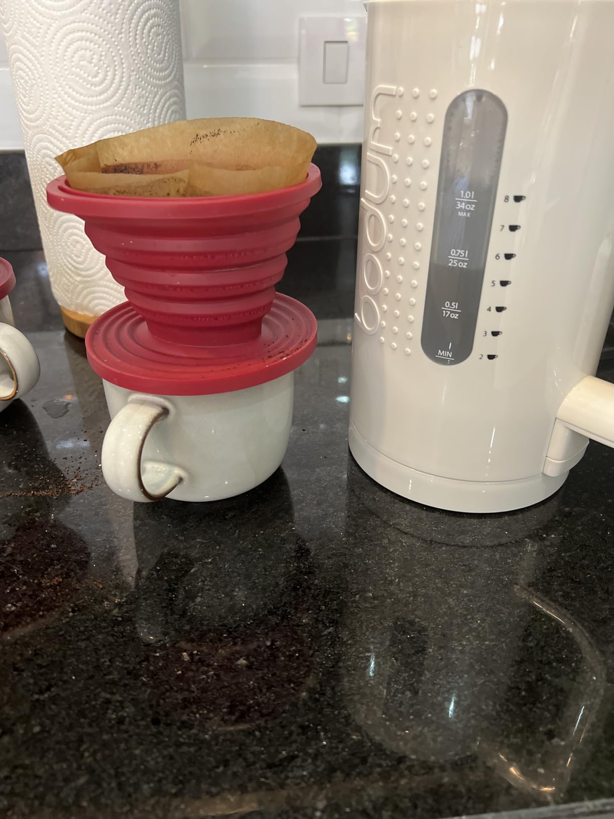 Attsky Collapsible Pour Over Coffee Dripper for Camping, 2-Pack, Red | Reusable Silicone Filter Holder for Travel & Backpacking, Brews 2+ Cups, Single-Cup Brewer, Compact Camp Coffee Maker Kit customer photo 2