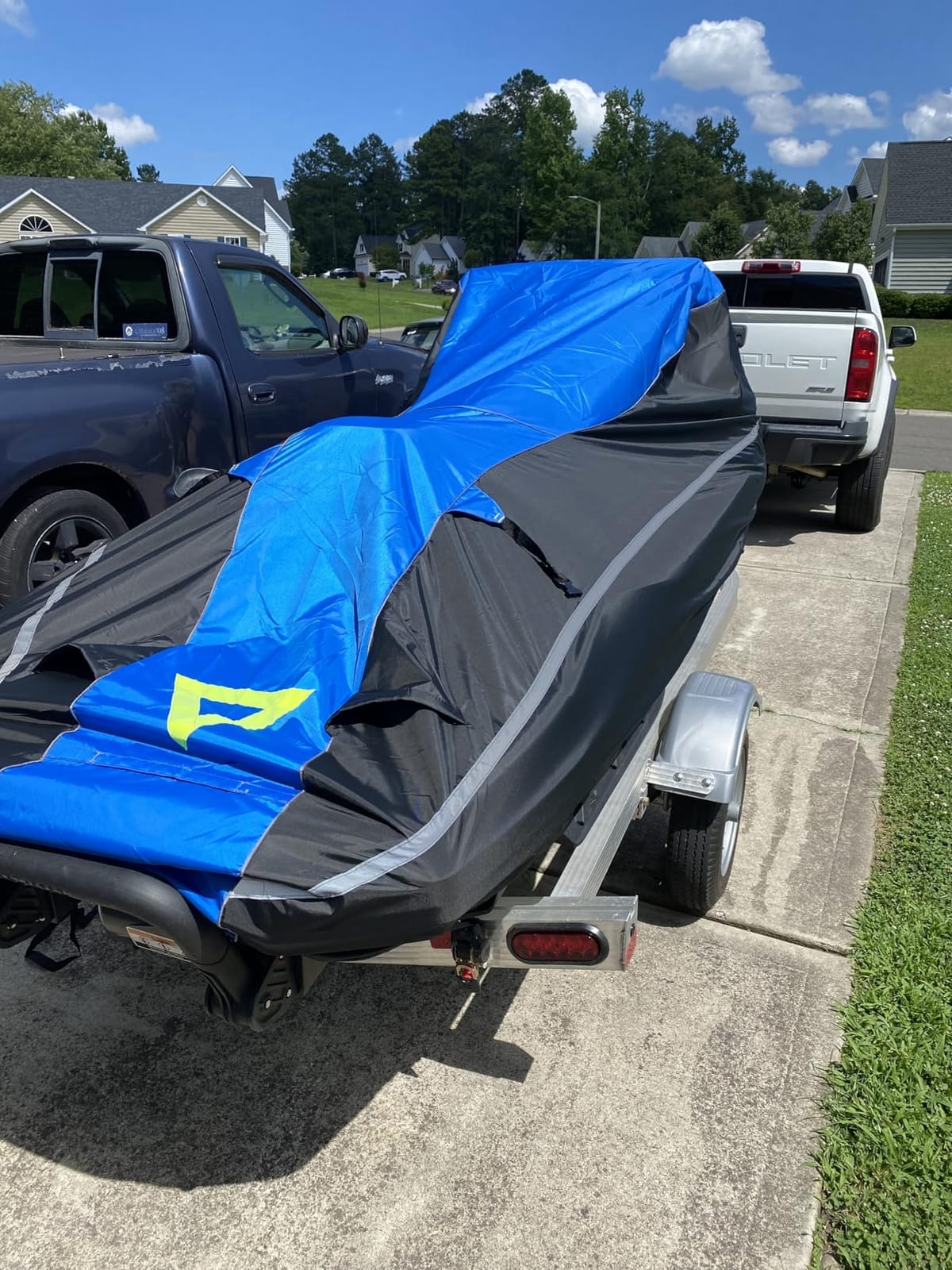 LIBZAKI Jet Ski Cover PWC Cover 2-3 Seats Heavy Duty Waterproof 600D UV Resistant Fits for Yamaha Sea-Doo Kawasaki up to 112~135