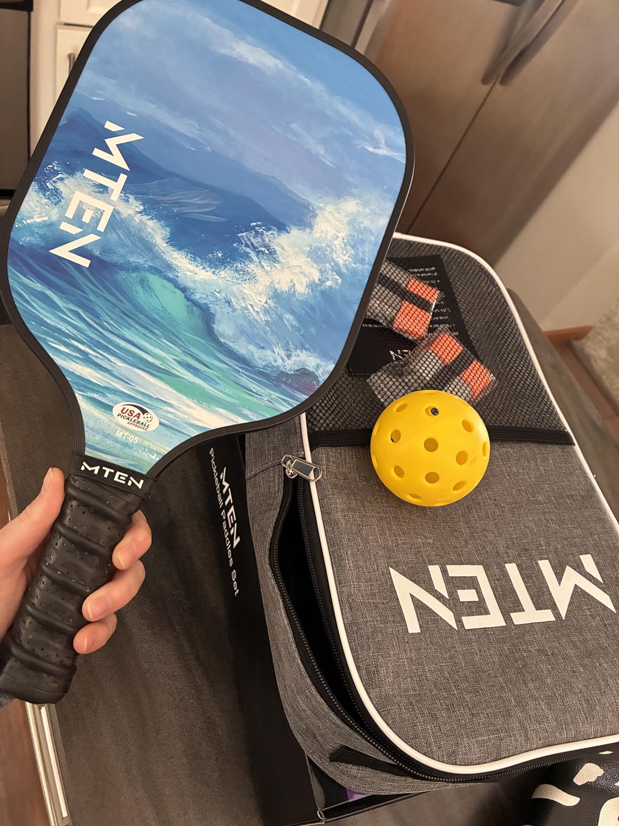 MTEN Pickleball Paddles Set of 2/4/1, USAPA Approved Fiberglass Rackets | Lightweight Set for Men, Women, Beginners & Intermediate customer photo 1