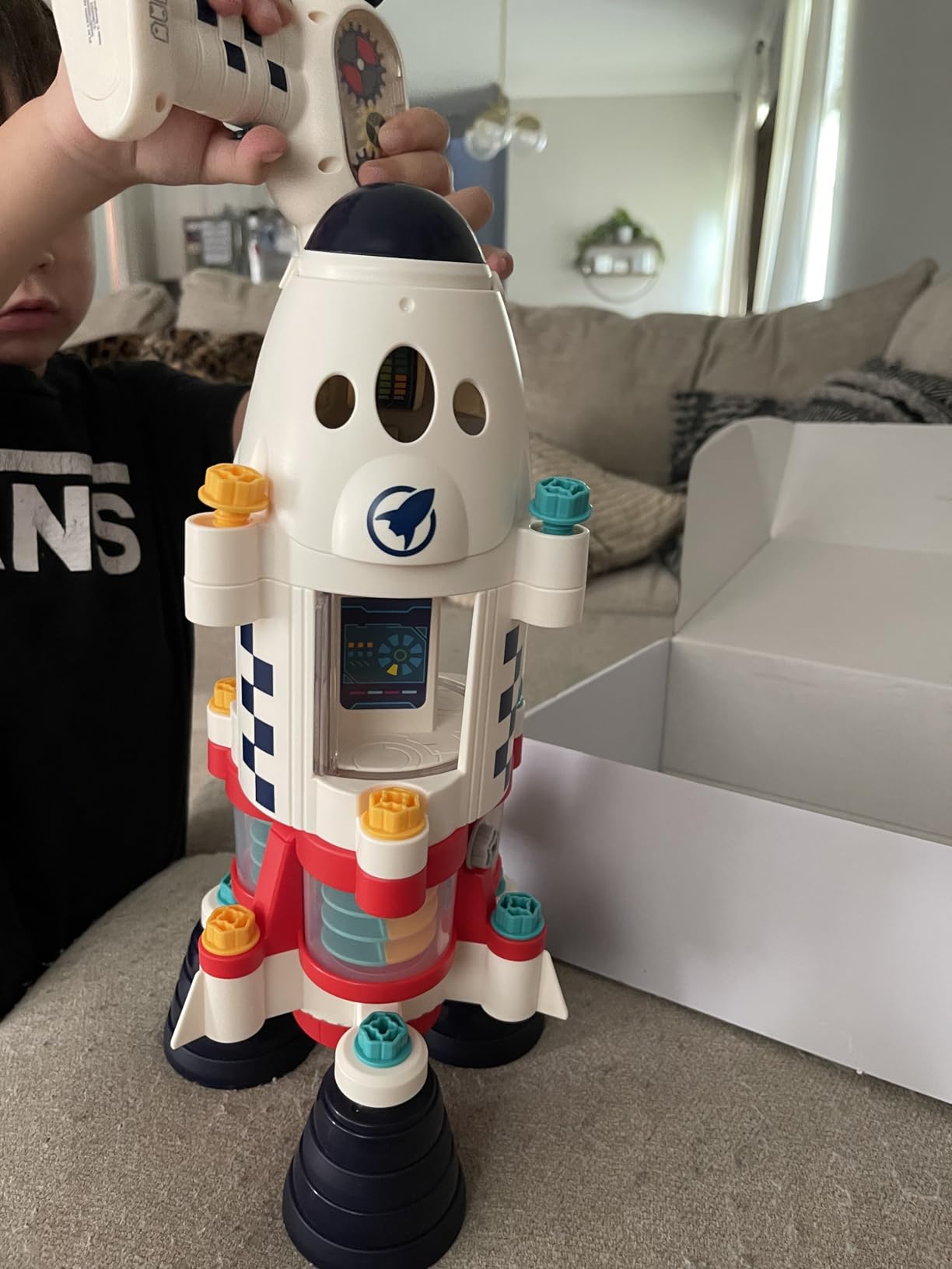 iPlay, iLearn Rocket Space Toy 3-5 Year Old Boys Kids Girls, Toddler STEM | Spaceship Building Playset w/Electric Drill, 2 Astronauts customer photo 2