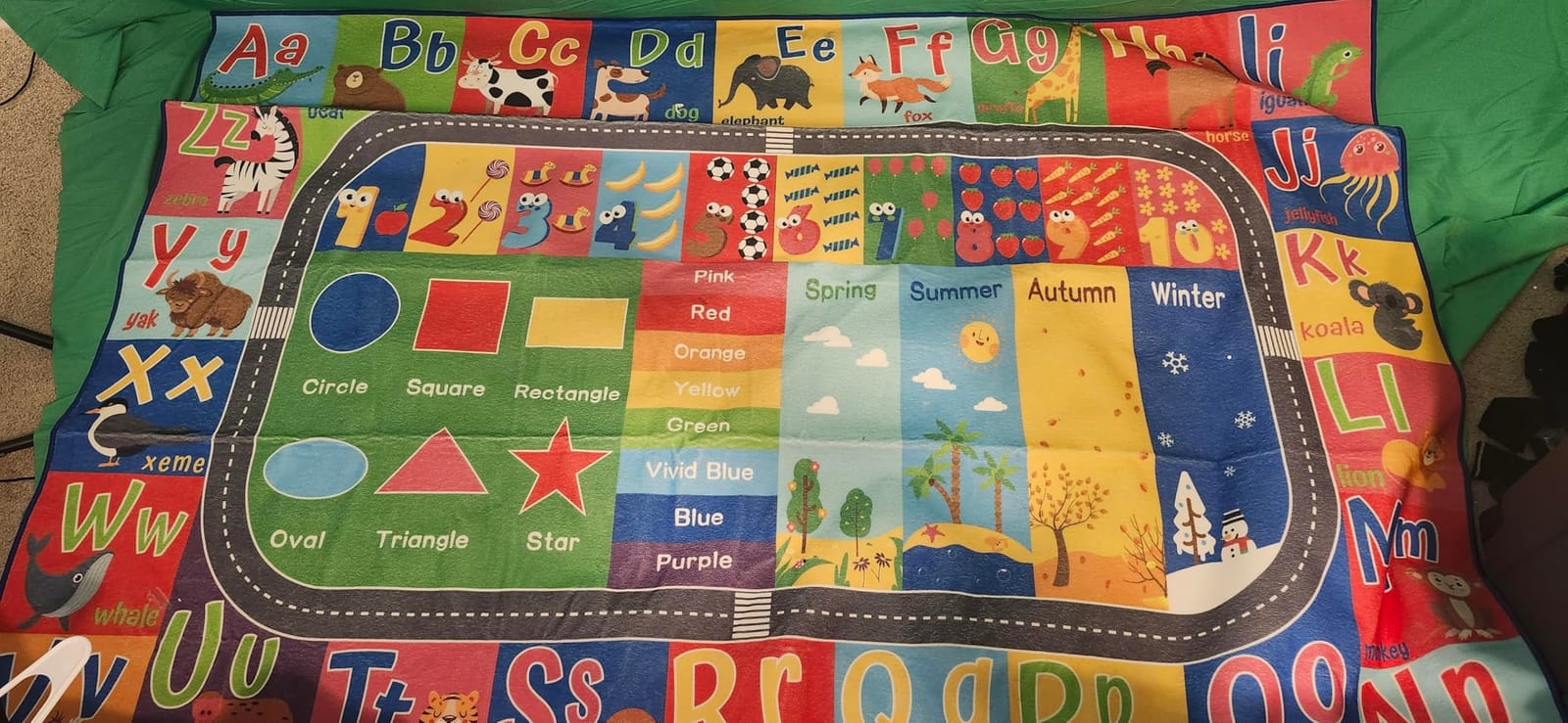 HOMORE Kids Educational Rug, 4x6 Kids Collection Area Rug for Classroom | ABC Rugs for Learning Alphabet, Numbers, Colors, Season and Animal Words, Kids Carpet for Playroom customer photo 2