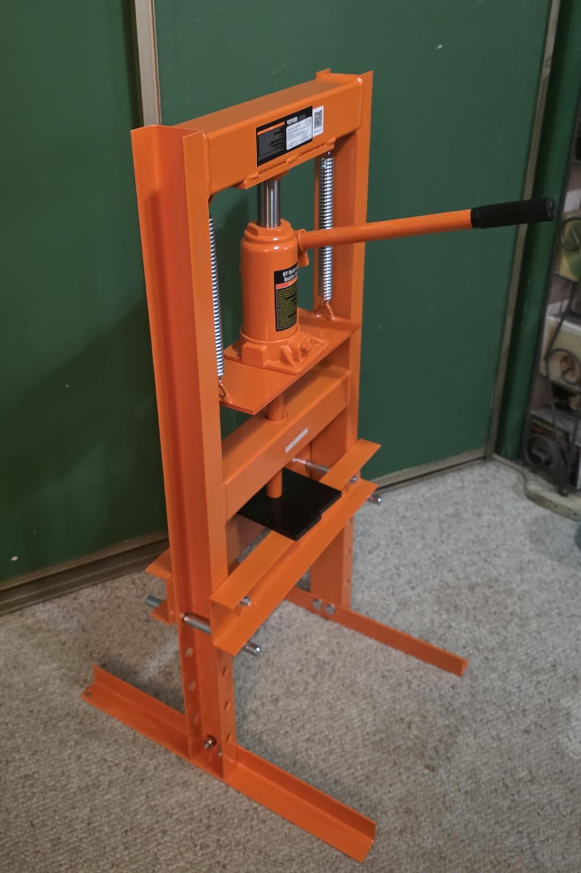VEVOR Hydraulic 6 Ton H-Frame Garage Floor Adjustable Shop Press | Heavy-Duty Steel, with Movable Plates for Bending, Straightening, and Stamping, 2.2