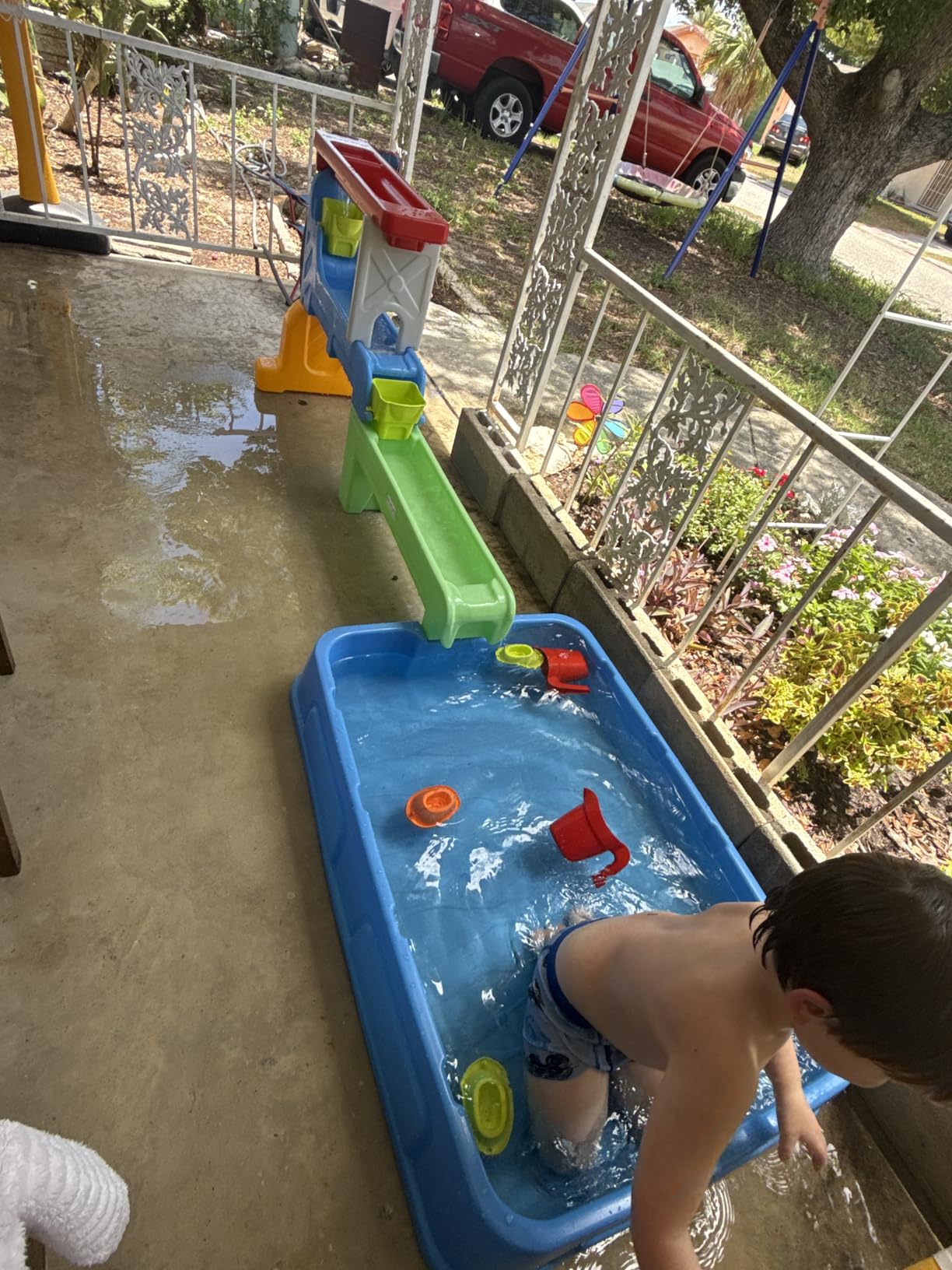 Simplay3 Raindrop Falls Water Table and Splash Kiddie Pool for Toddlers and Kids, 9 Water Play Table Accessories customer photo 2