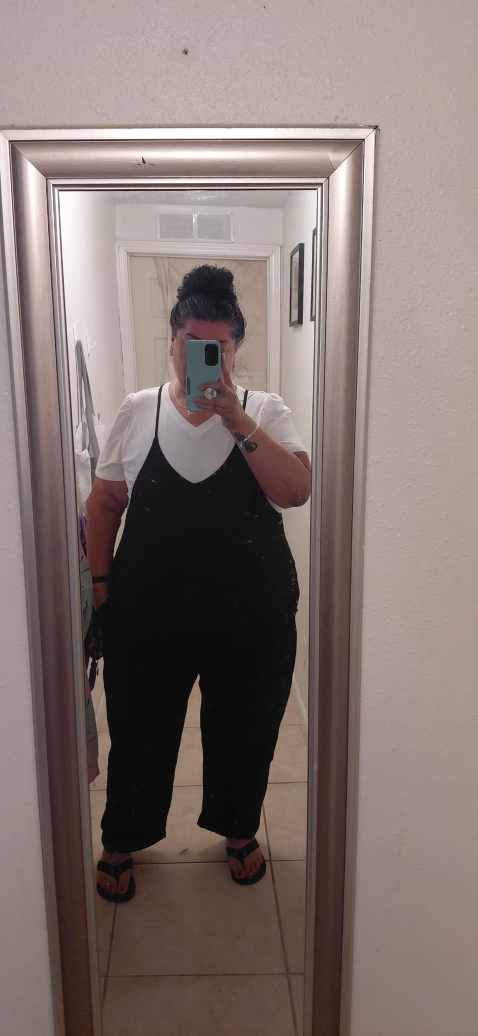 ANRABESS Jumpsuits for Women Casual Summer Overalls Sleeveless Spaghetti Strap Romper Jumpers Trendy Beach Vacation Outfits customer photo 2