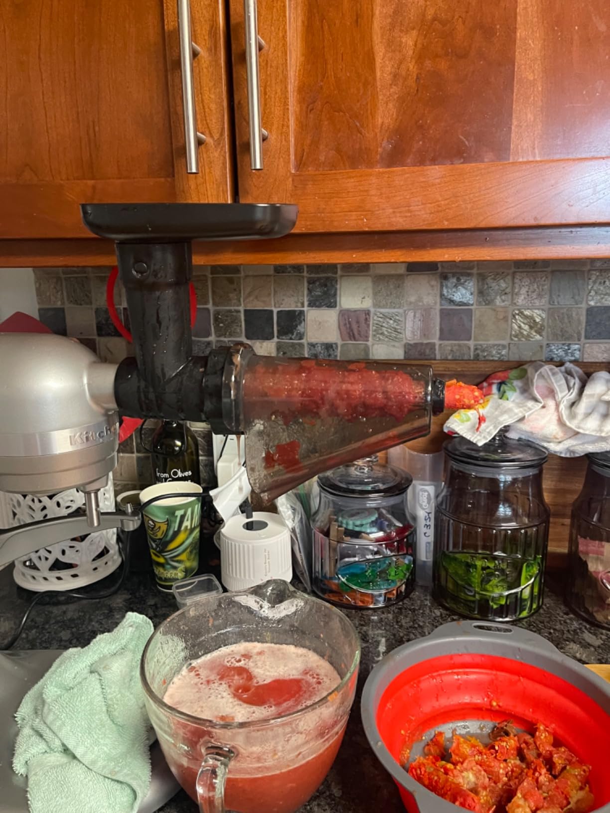 Fruit & Vegetable Strainer Attachment for KitchenAid Stand Mixer | Includes Food Grinder Attachment with Sausage Stuffer Tubes and Juicer Auger customer photo 1