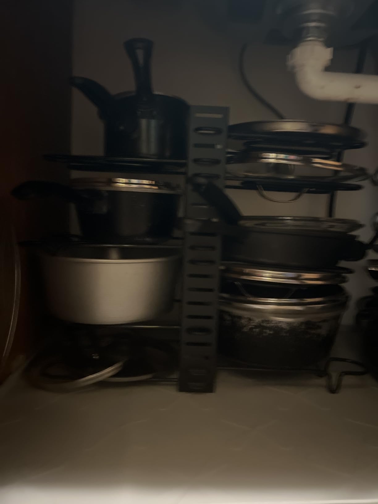 Pots and Pans Organizer Under Cabinet - 8-Tier Adjustable Pan Organizer Rack for Cabinet - Heavy-Duty Pot & Pan Organizer - Perfect to Store Pots, Pans, Lids - Easy Kitchen Organization and Storage customer photo 1