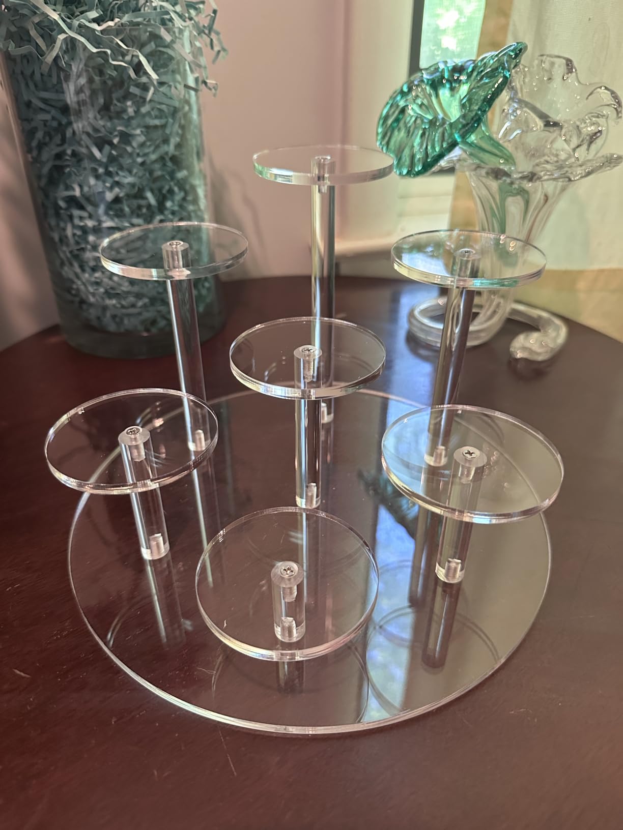 Acrylic Display Stand - 7-Tier Action Figure Stand - Multilevel Acrylic Risers for Display - Collection Organizer Holder for Figures, Collectibles, Toys and Dolls, Jewelry (Round-Clear8.8) customer photo 2