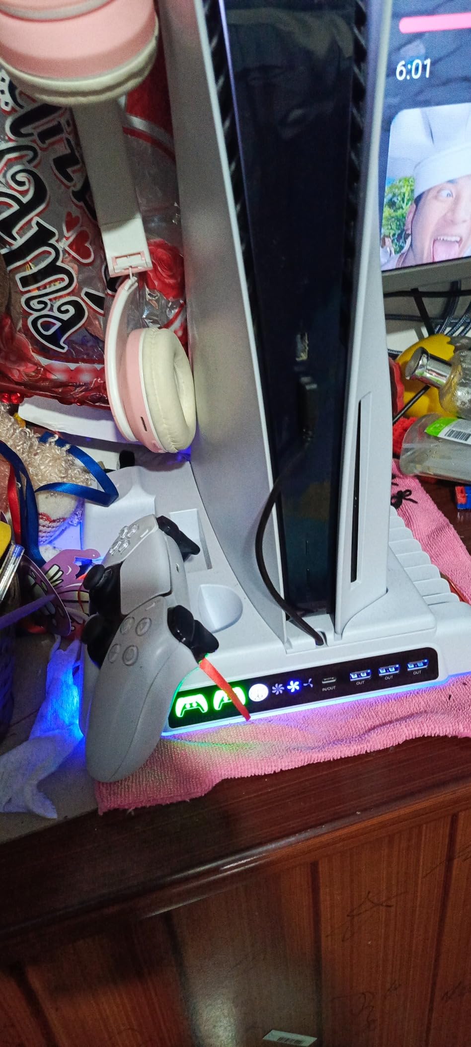 Cooling Stand for PS5/ Slim/Pro Disc & Digital Console, PS5 Cooling Station with Dual Controller Charging Station for PlayStation 5 Console, P S5 Accessories Stand with AUTO Adjustable Fan customer photo 1