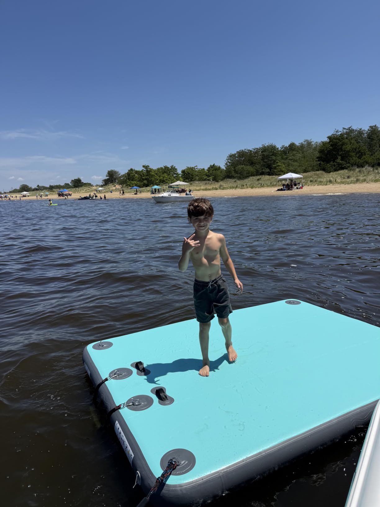 AWSUM Inflatable Floating Dock for Water Activities, 6ft-15ft Island Raft | With Non-Slip Surface, Load Capacity 450-1800 lbs, Water Platform for Pool, Lake, Pond, Beach, River & Ocean Activities customer photo 2