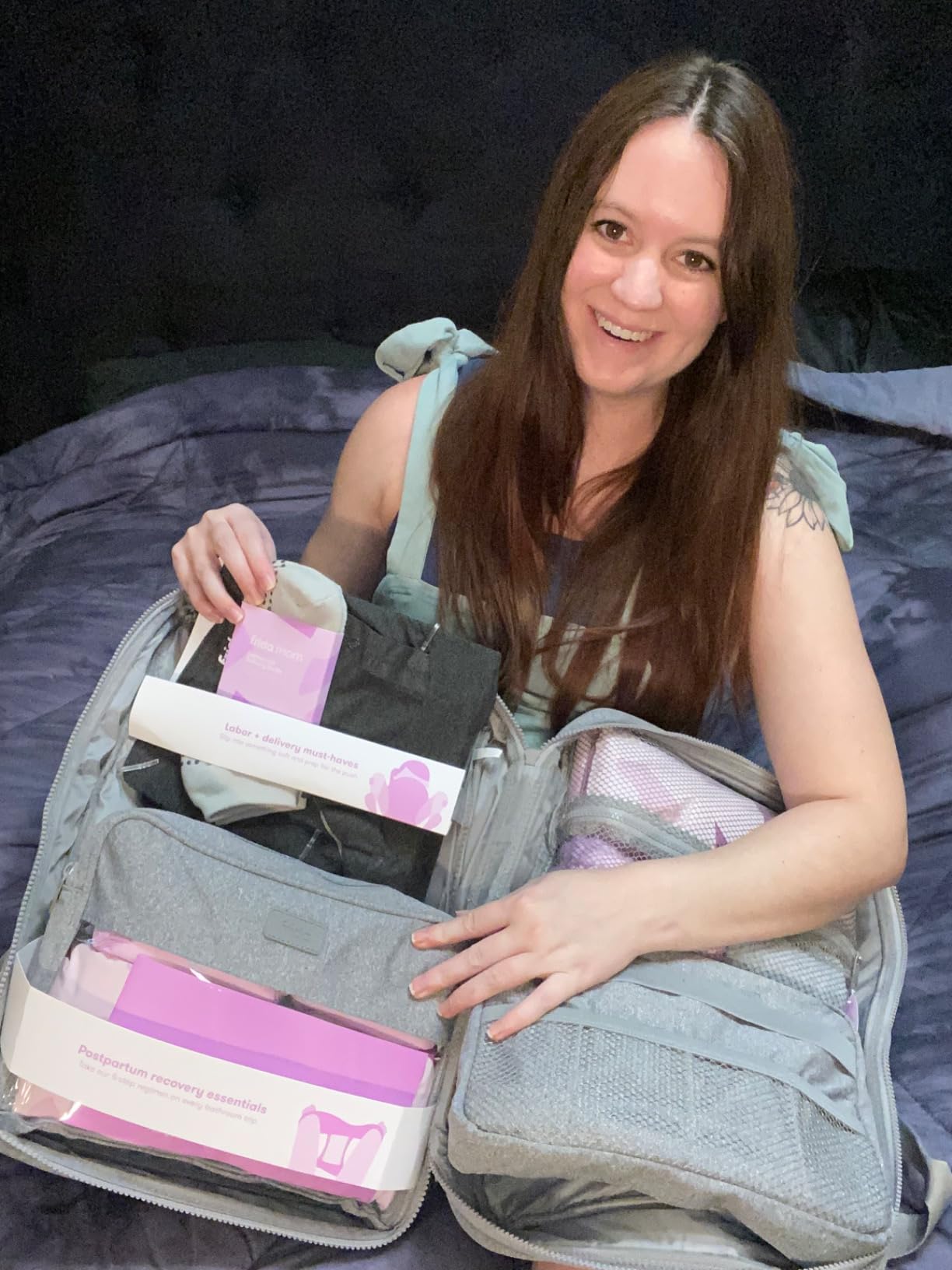 Frida Mom 30pc Pre-Packed Hospital & Diaper Bag Essentials Kit, Gift Set | Includes Labor, Postpartum & Newborn Grooming Kit in One, Removable Toiletry Bags & Strap customer photo 2