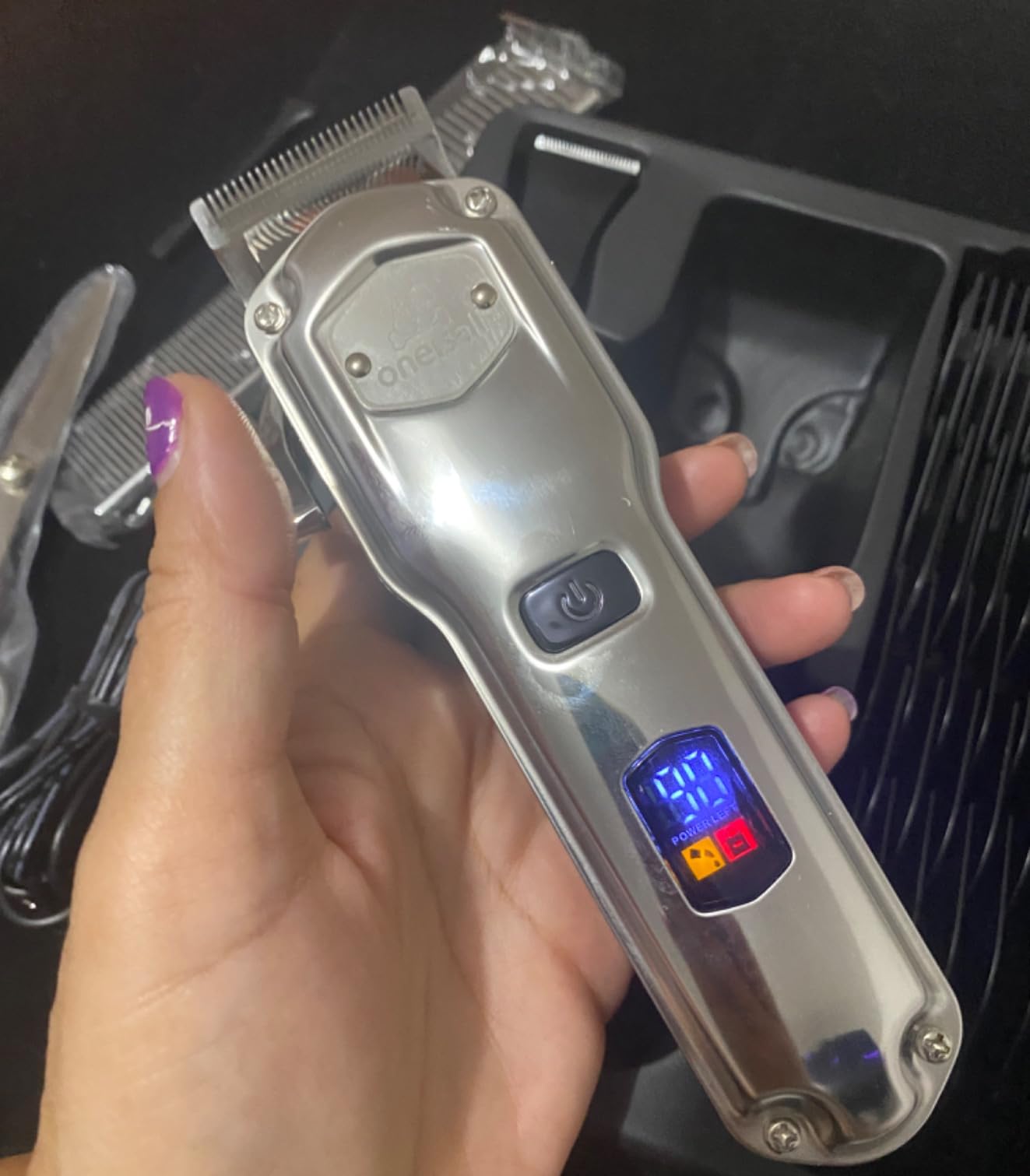 oneisall Dog Grooming Kit for Thick/Matted Hair with Stainless Steel Blade | Powerful Motor, Dog Clippers+Paw Trimmers, IPX7 Waterproof, Low Noise, Cordless & Long Battery Life customer photo 1