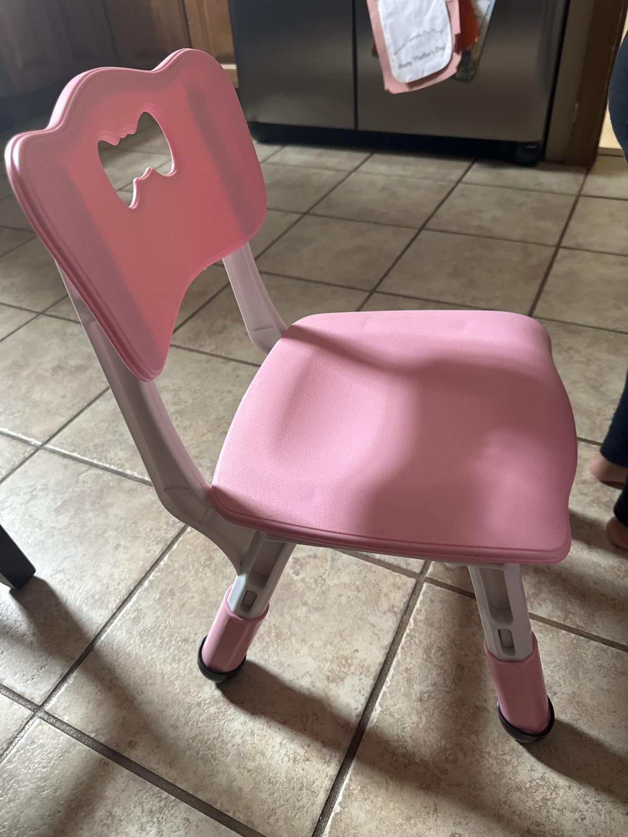 UNICOO Kids Table and Chairs Set, Height Adjustable Toddler Activity Table with 2 Chairs, Plastic Study Desk for Drawing, Crafts, Reading, Snack Time and Playroom, Ages 2-10 customer photo 2
